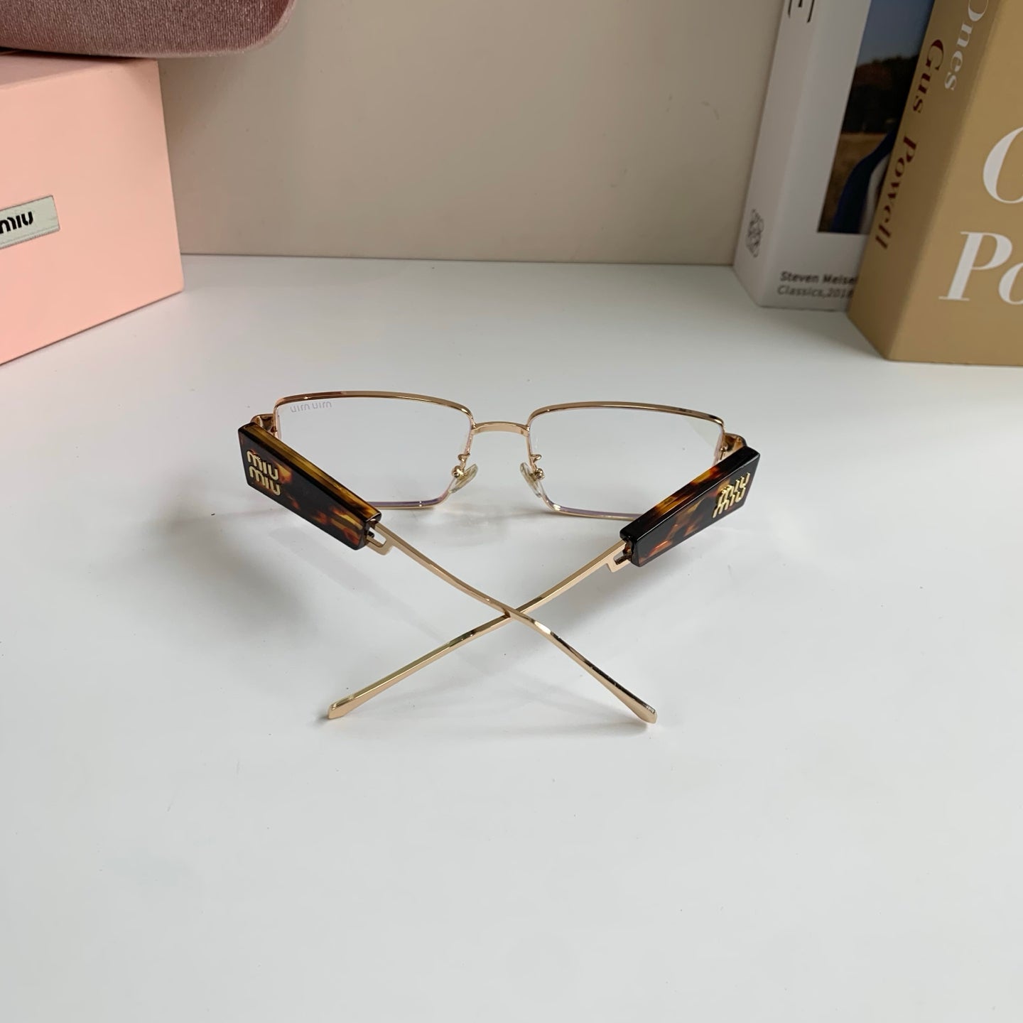 Miu Miu Metal Square Silver Lens Sunglasses for Men & Women - 383002 - detail image 6