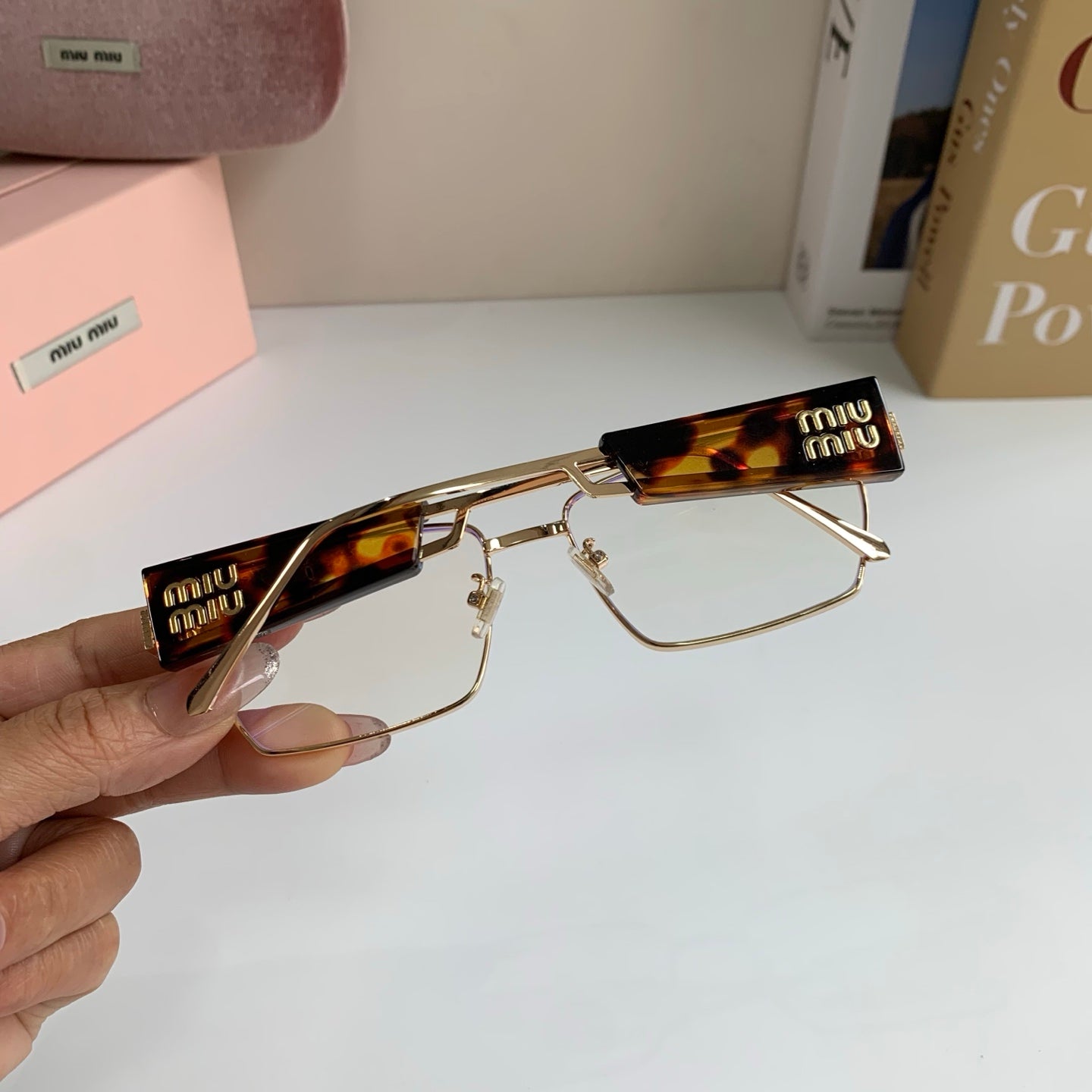 Miu Miu Metal Square Silver Lens Sunglasses for Men & Women - 466127 - detail image 8