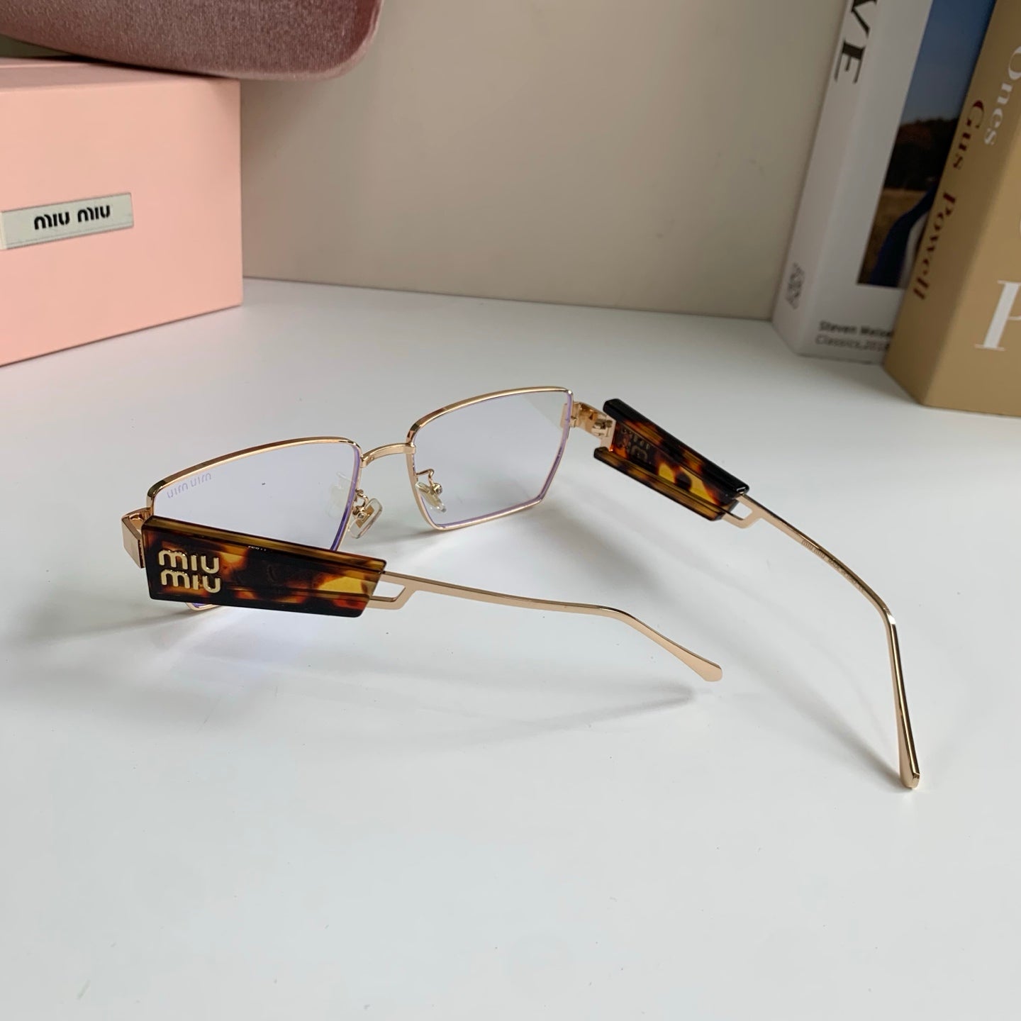 Miu Miu Metal Square Silver Lens Sunglasses for Men & Women - 383002 - detail image 7