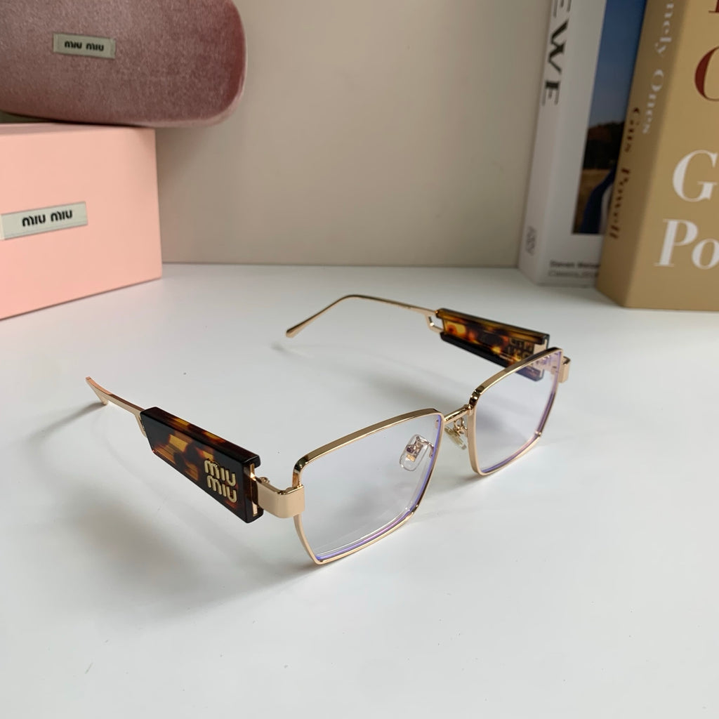 Miu Miu Metal Square Silver Lens Sunglasses for Men & Women - 466127