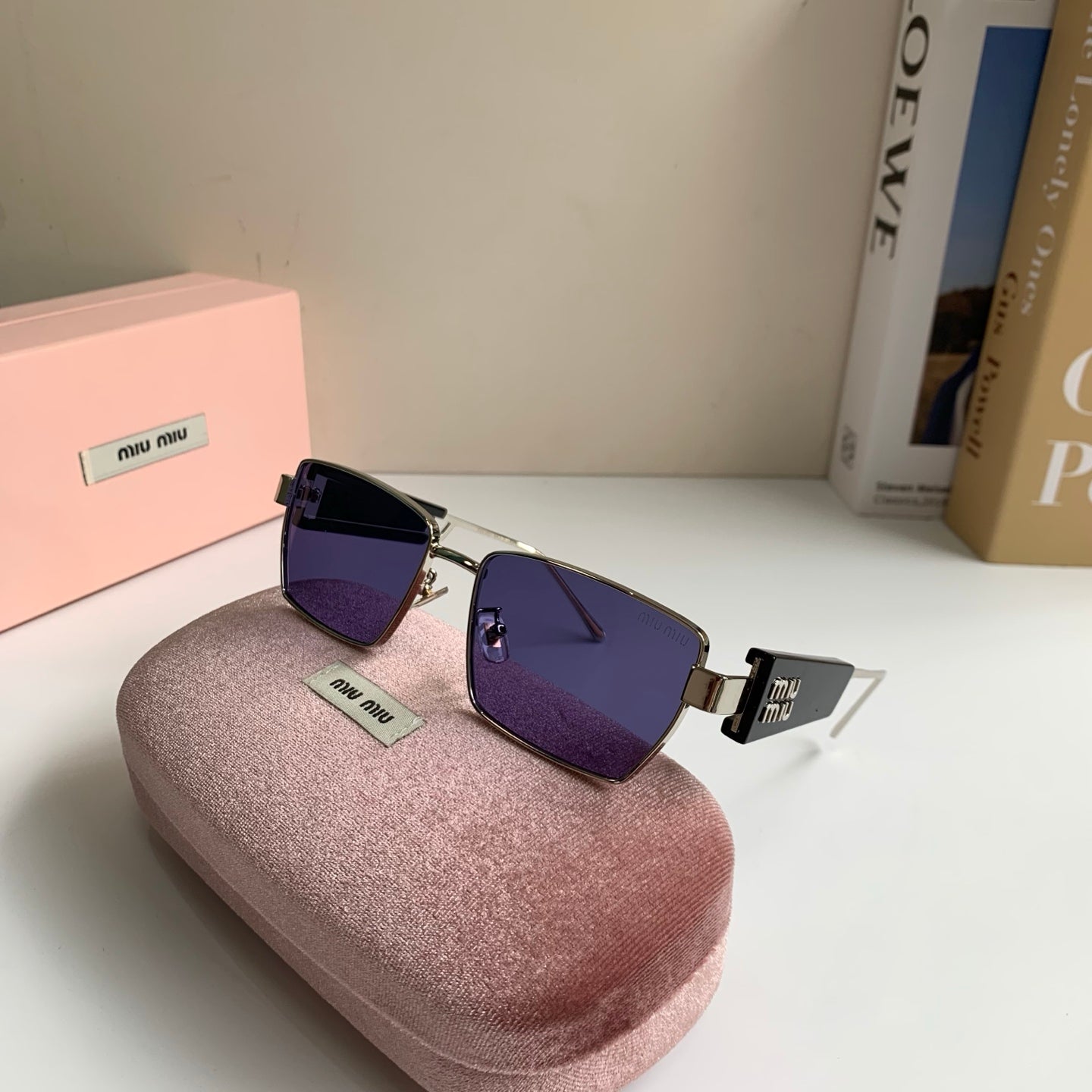 Miu Miu Metal Square Silver Lens Sunglasses for Men & Women - 466128 - detail image 5