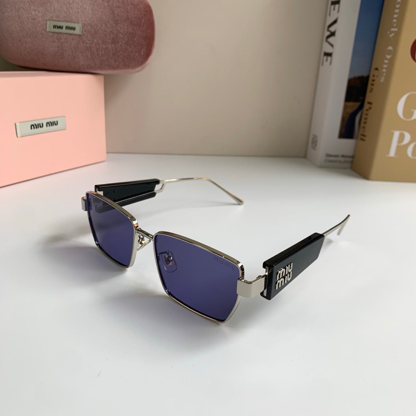 Miu Miu Metal Square Silver Lens Sunglasses for Men & Women - 466128 - detail image 2