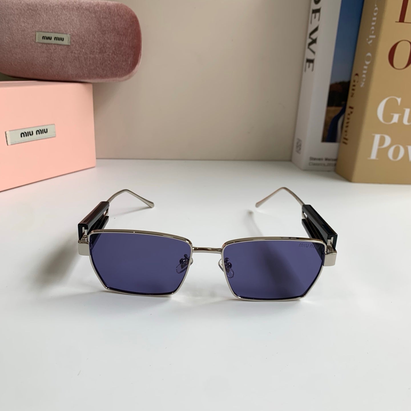 Miu Miu Metal Square Silver Lens Sunglasses for Men & Women - 466128 - detail image 3