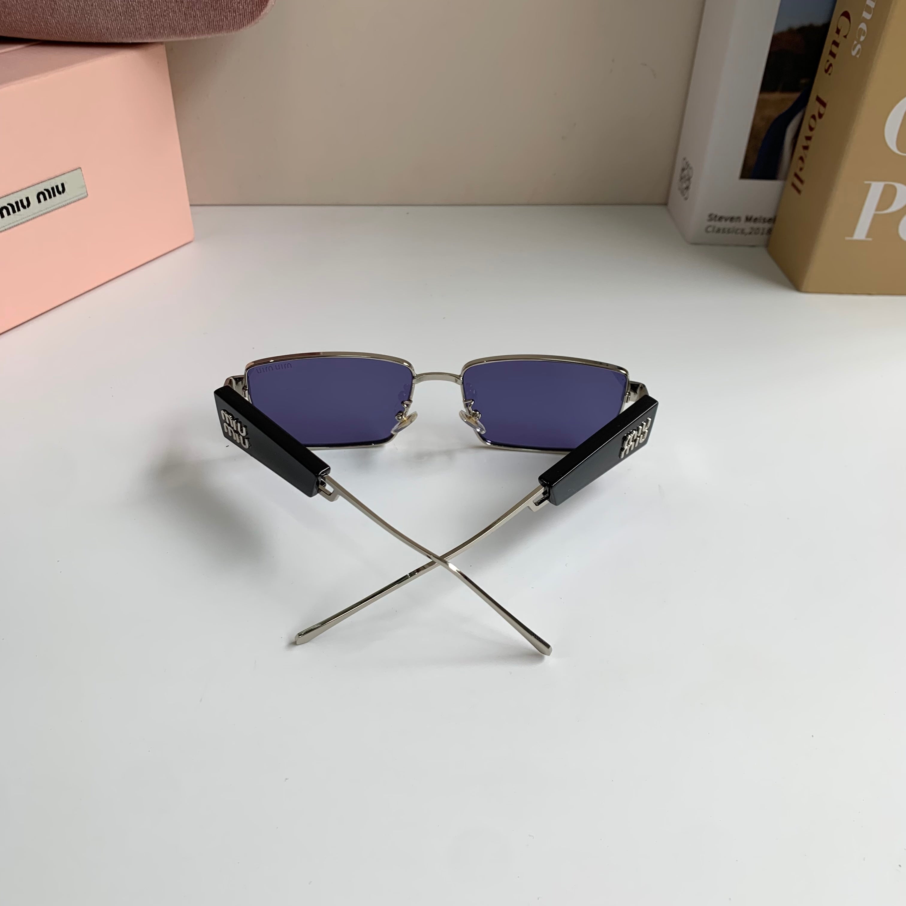 Miu Miu Metal Square Silver Lens Sunglasses for Men & Women - 466128 - detail image 7