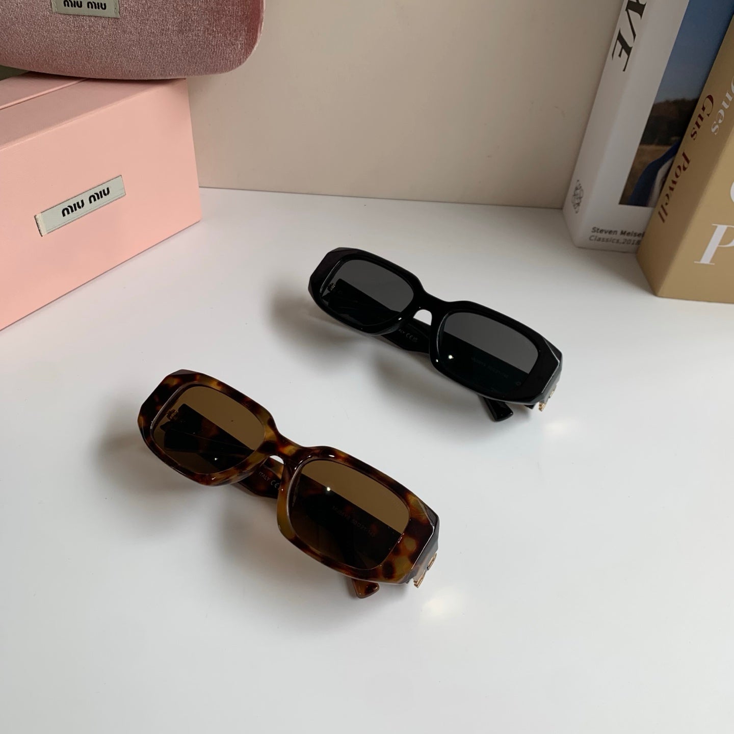 Miu Miu Square Black Lens Sunglasses for Men & Women - detail image 10