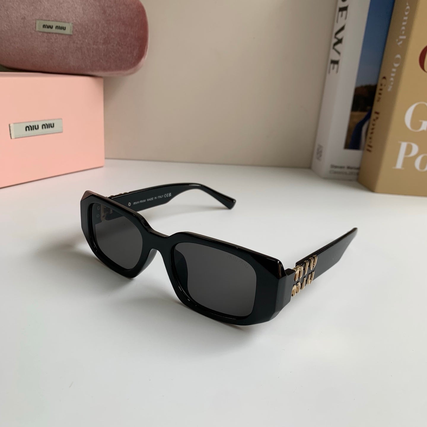 Miu Miu Square Black Lens Sunglasses for Men & Women - 399251 - detail image 2