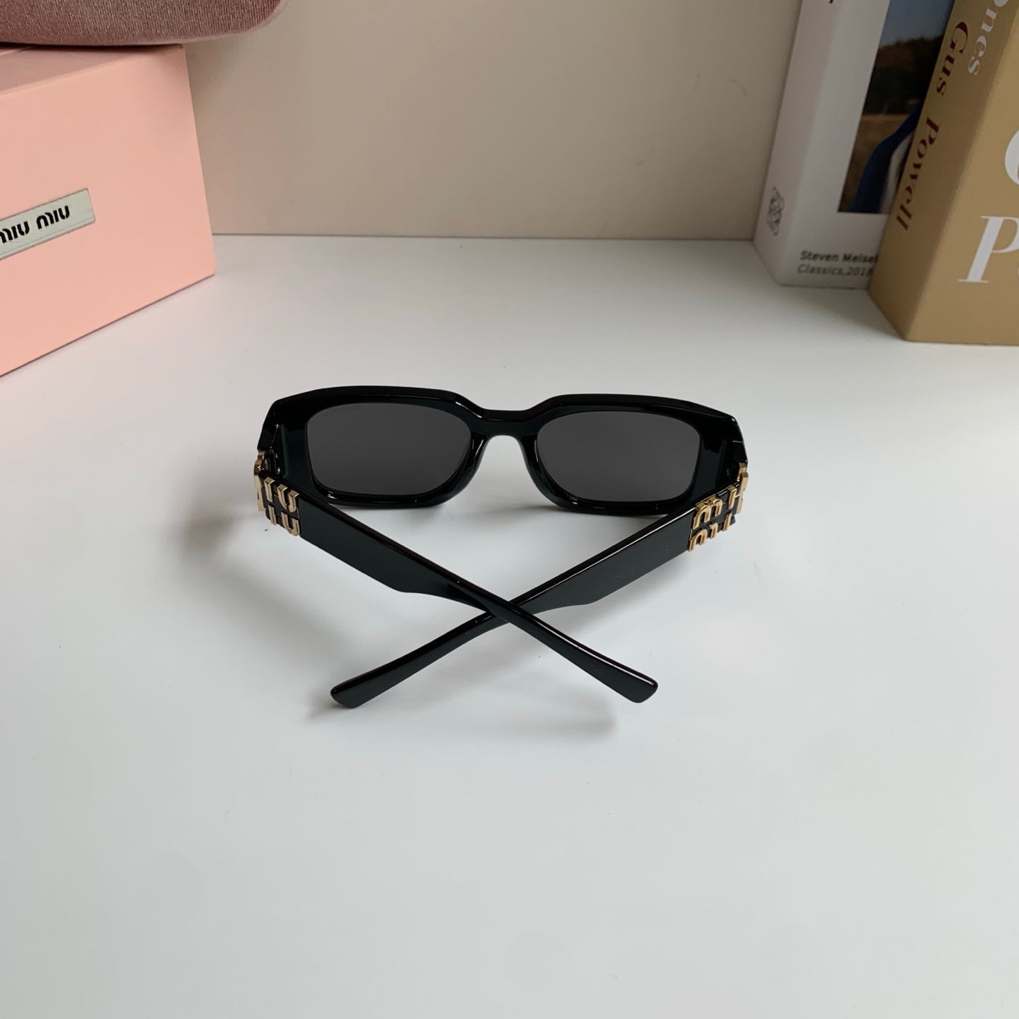 Miu Miu Square Black Lens Sunglasses for Men & Women - detail image 9
