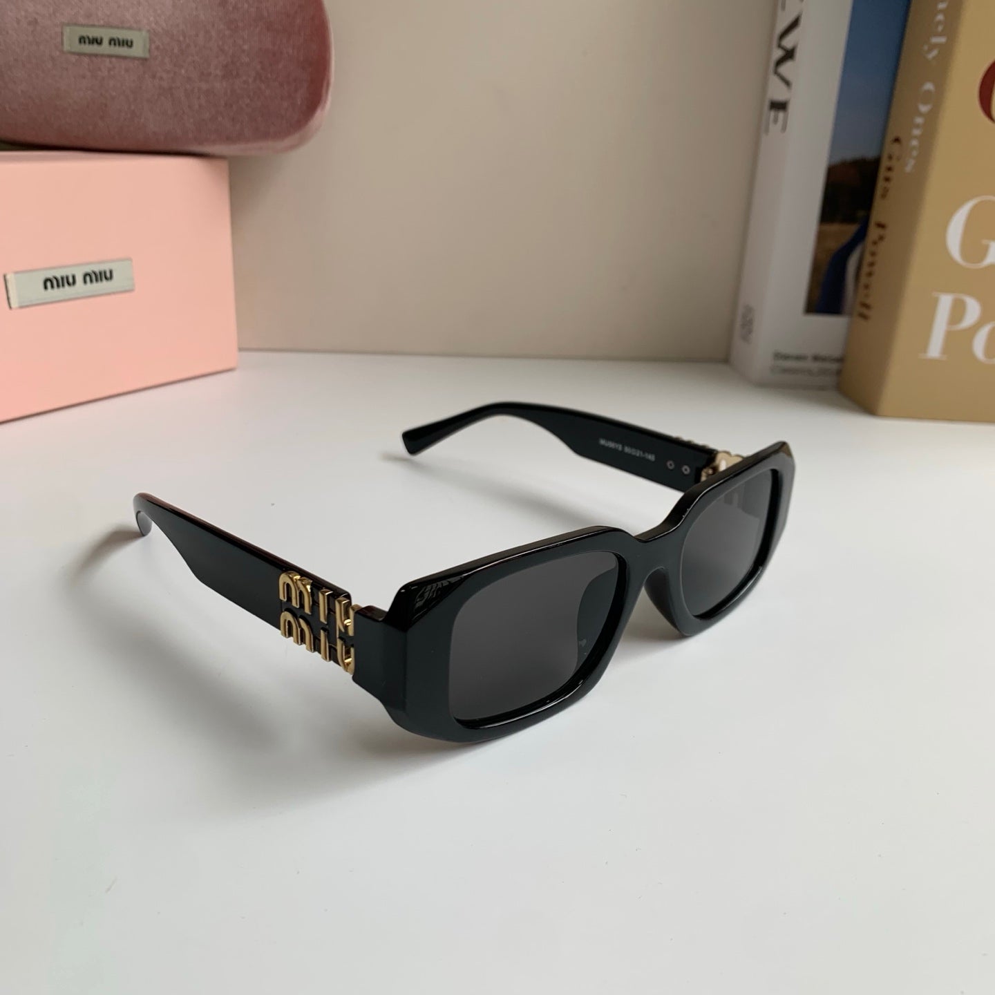 Miu Miu Square Black Lens Sunglasses for Men & Women