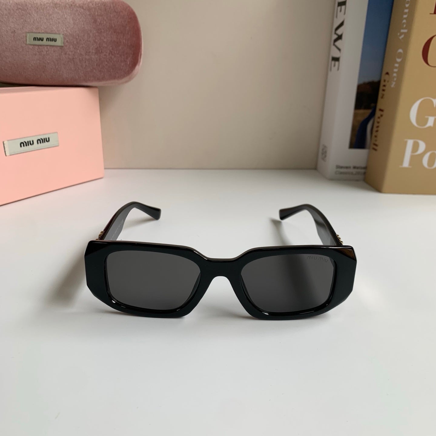 Miu Miu Square Black Lens Sunglasses for Men & Women - detail image 5