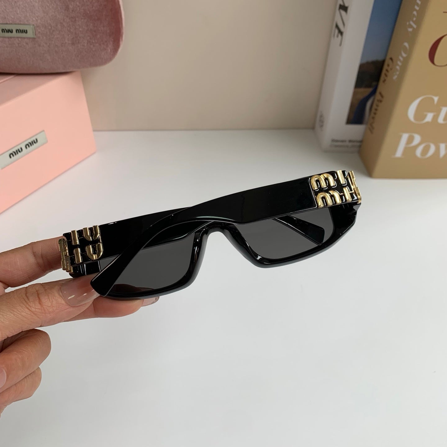 Miu Miu Square Black Lens Sunglasses for Men & Women - detail image 7