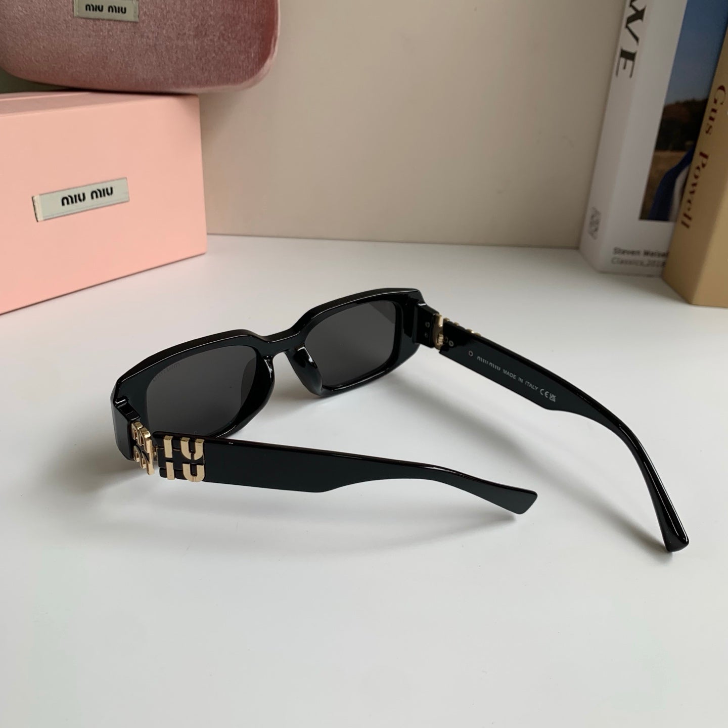 Miu Miu Square Black Lens Sunglasses for Men & Women - detail image 8