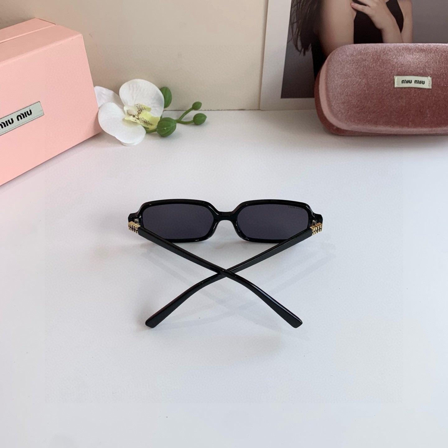 Miu Miu Square Black Lens Sunglasses for Men & Women - 487562 - detail image 2