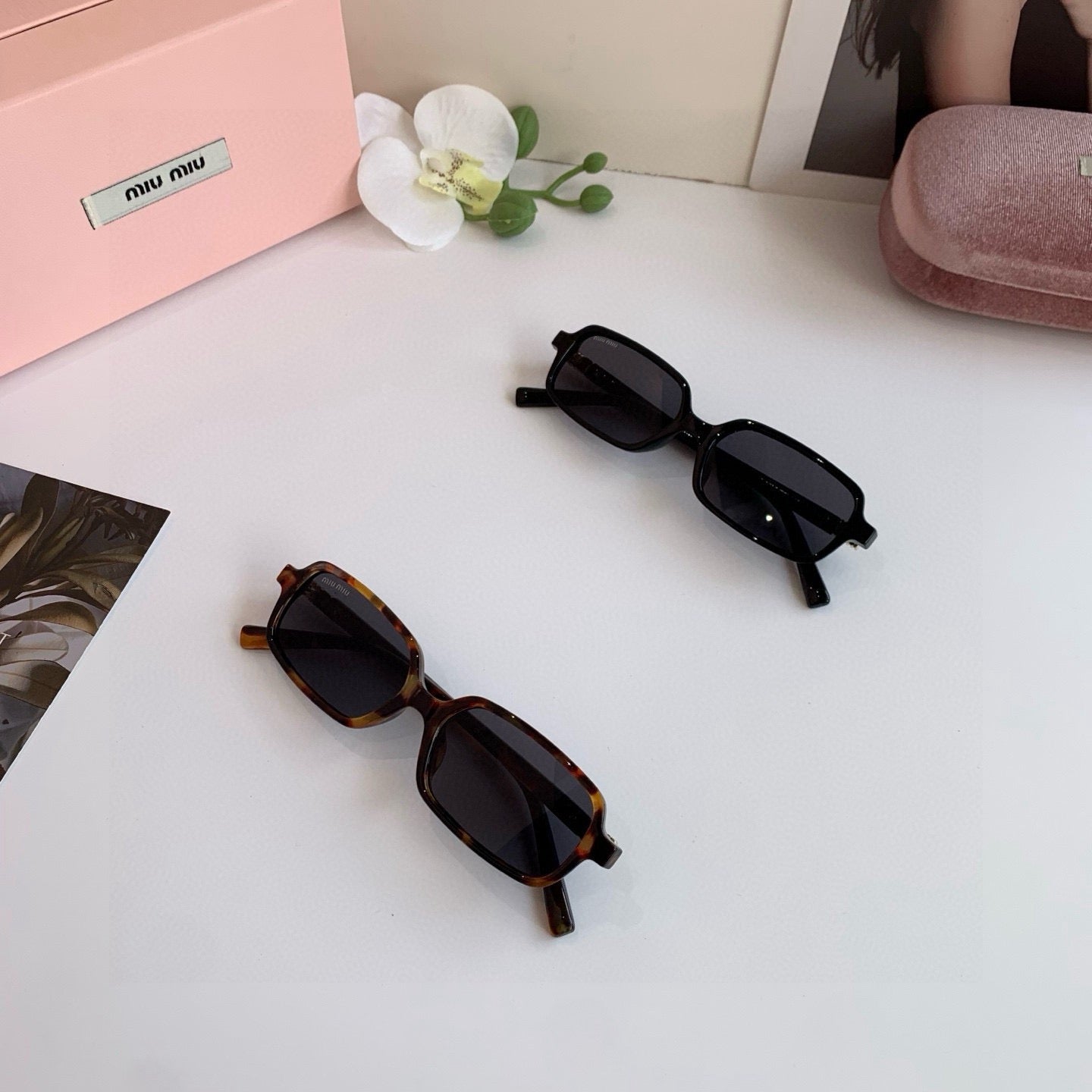 Miu Miu Square Black Lens Sunglasses for Men & Women - 487562 - detail image 4