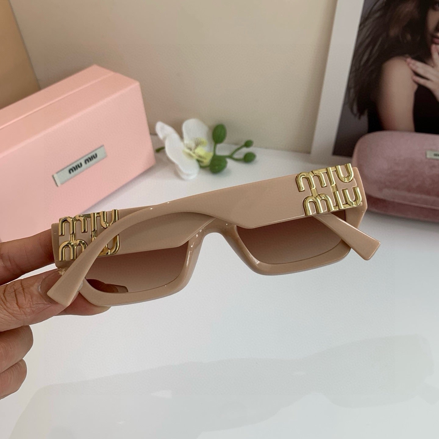 Miu Miu Square Brown Lens Sunglasses for Men & Women - 416269 - detail image 3
