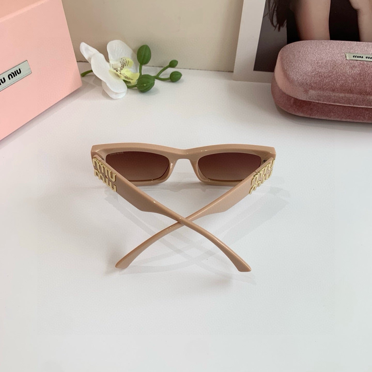 Miu Miu Square Brown Lens Sunglasses for Men & Women - 487563 - detail image 2