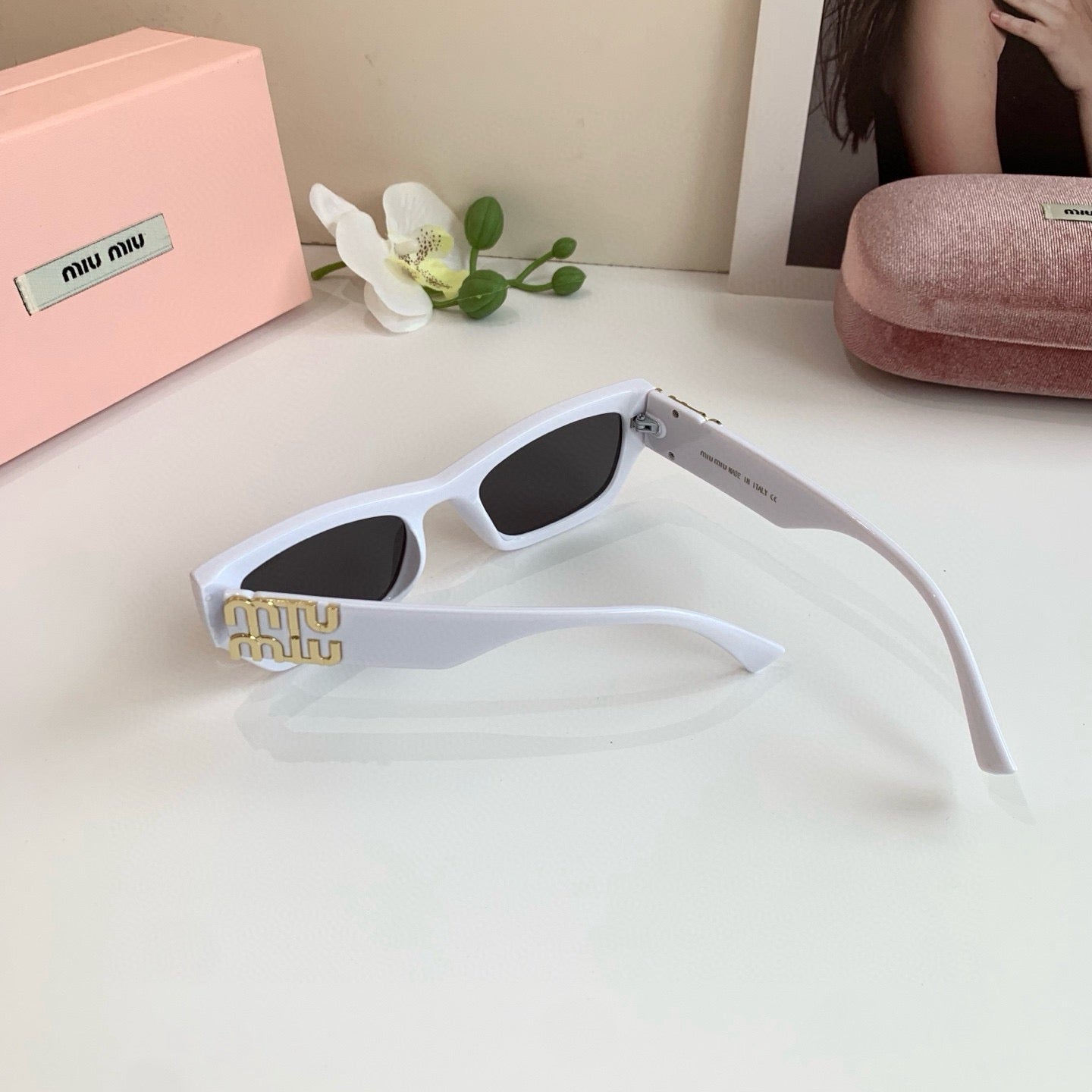 Miu Miu Square Silver Lens Sunglasses for Men & Women - 487564 - detail image 2