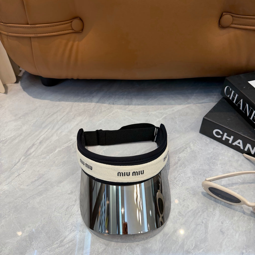 Miu Miu Blue-Light Fashion Silver Sun Visor for Men & Women - 493734