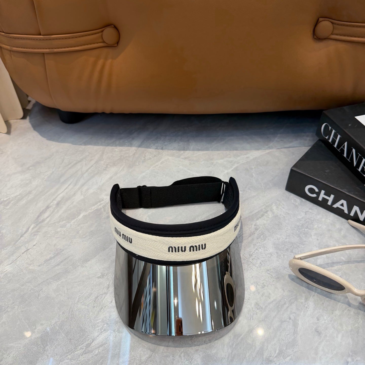 Miu Miu Blue-Light Fashion Silver Sun Visor for Men & Women - 493734