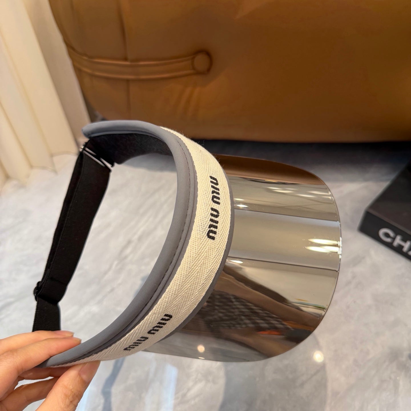 Miu Miu Blue-Light Fashion Silver Sun Visor for Men & Women - 493735 - detail image 4
