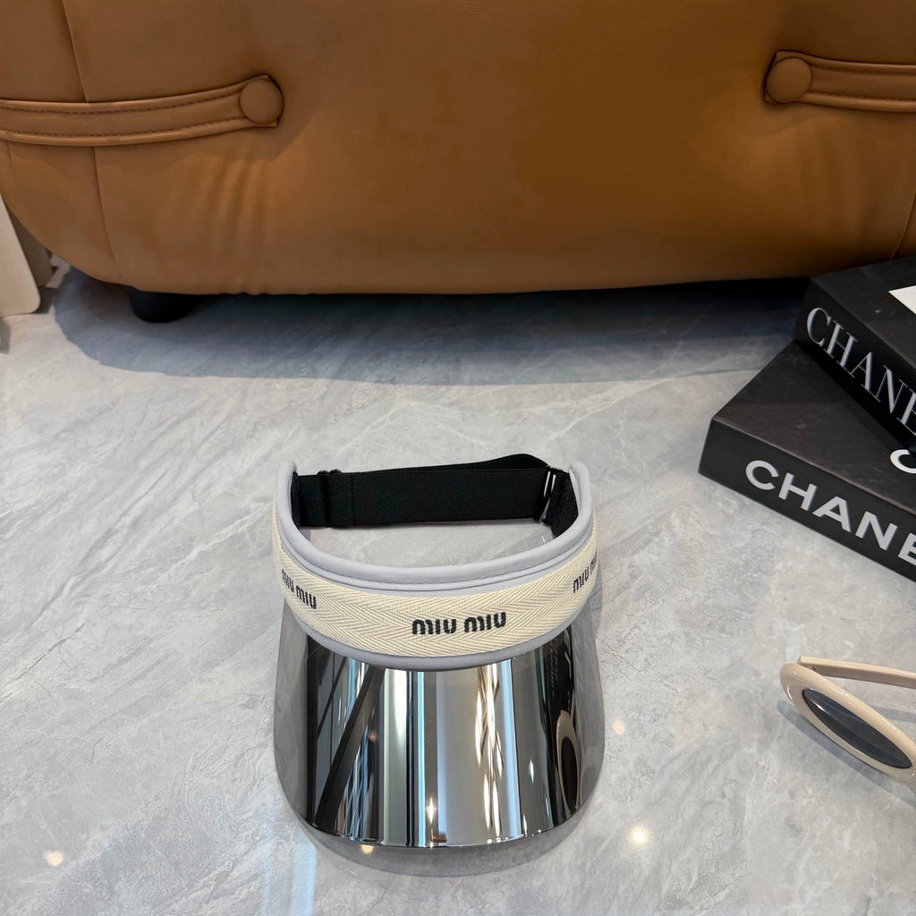 Miu Miu Blue-Light Fashion Silver Sun Visor for Men & Women - 493736