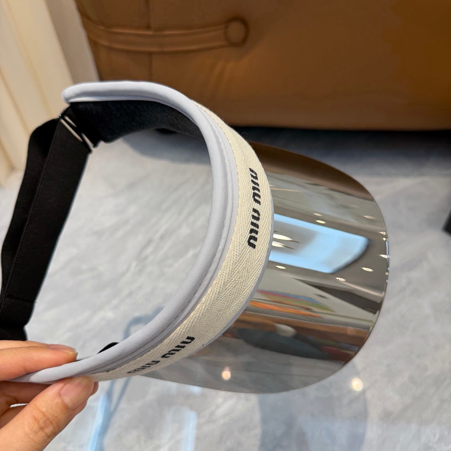 Miu Miu Blue-Light Fashion Silver Sun Visor for Men & Women - 493736 - detail image 4
