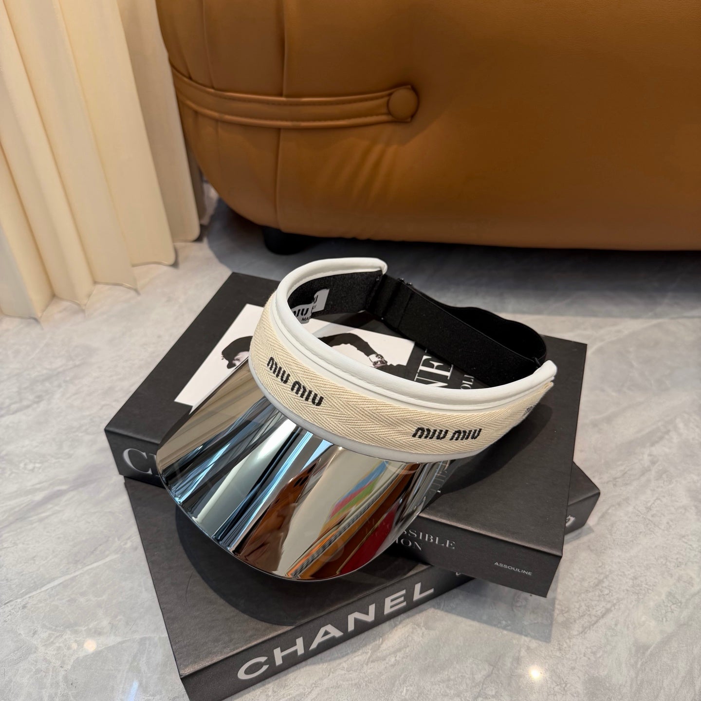 Miu Miu Blue-Light Fashion Silver Sun Visor for Men & Women - detail image 7