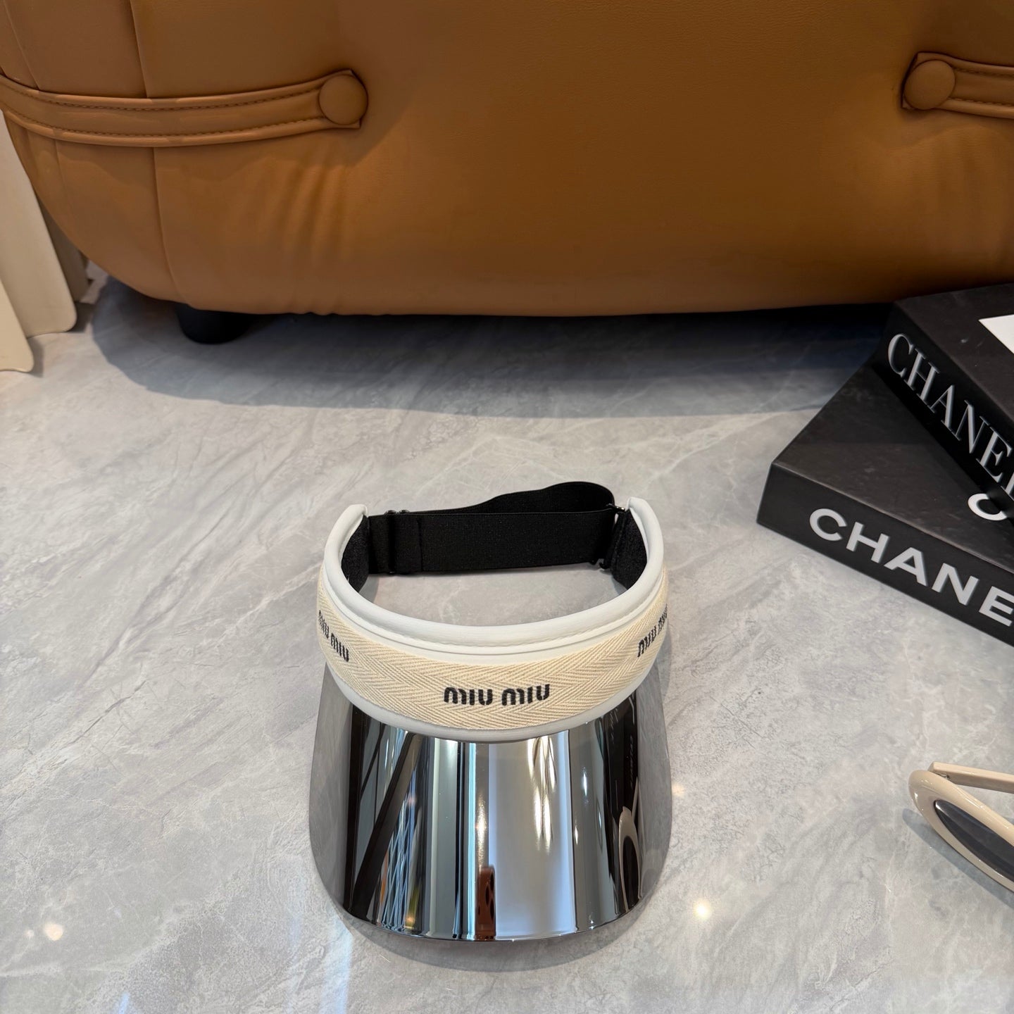 Miu Miu Blue-Light Fashion Silver Sun Visor for Men & Women