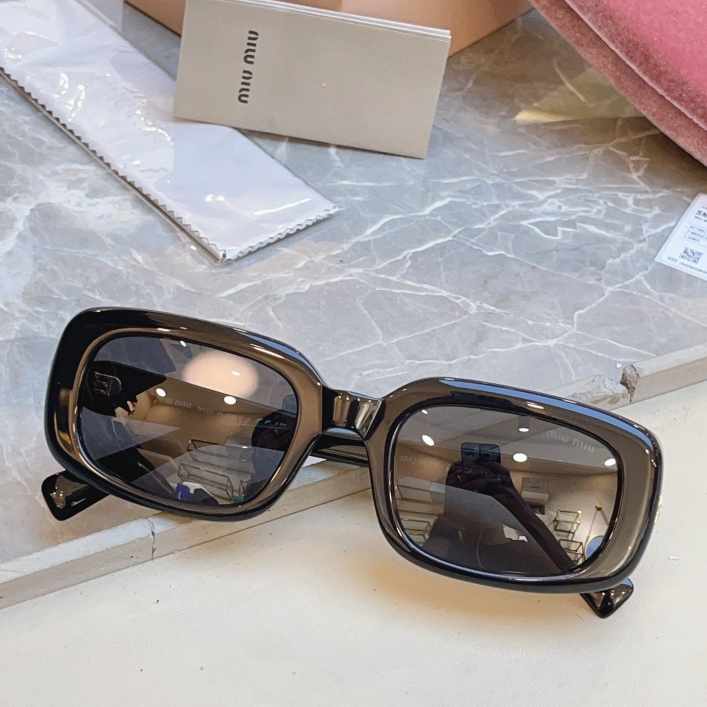 Miu Miu B13-F Fashion Black Lens Sunglasses for Men & Women