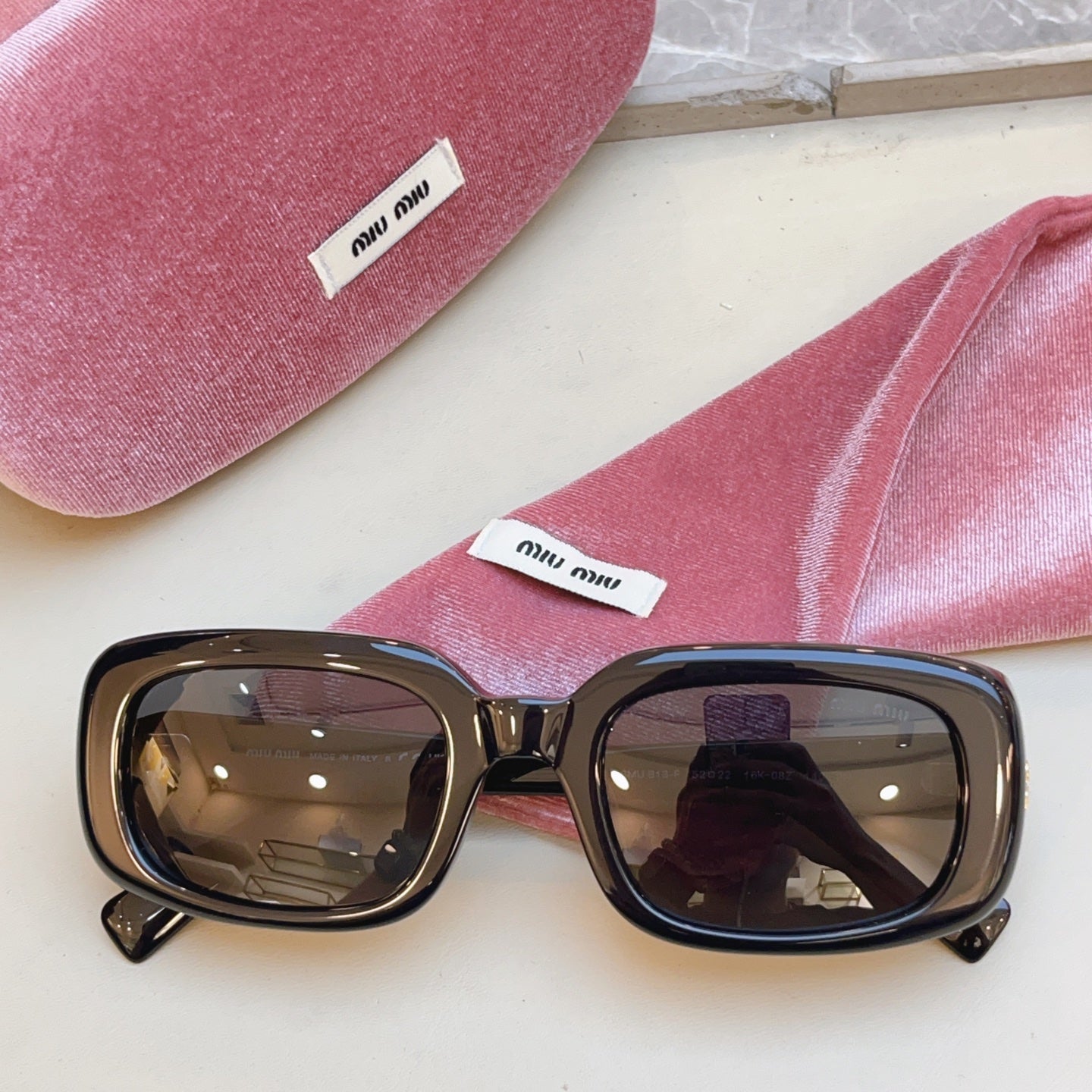 Miu Miu B13-F Fashion Black Lens Sunglasses for Men & Women - detail image 3