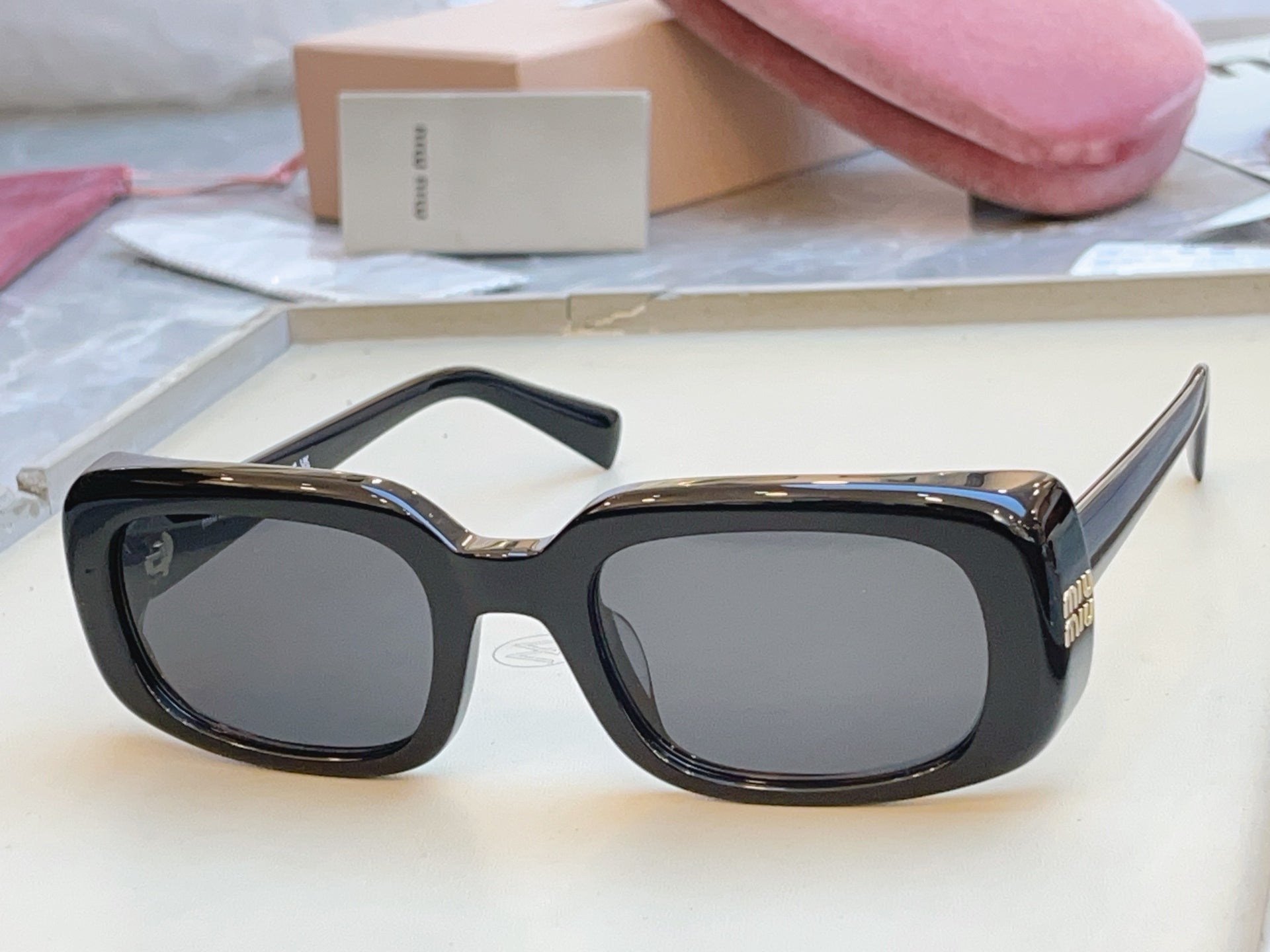 Miu Miu B13-F Fashion Black Lens Sunglasses for Men & Women - detail image 2