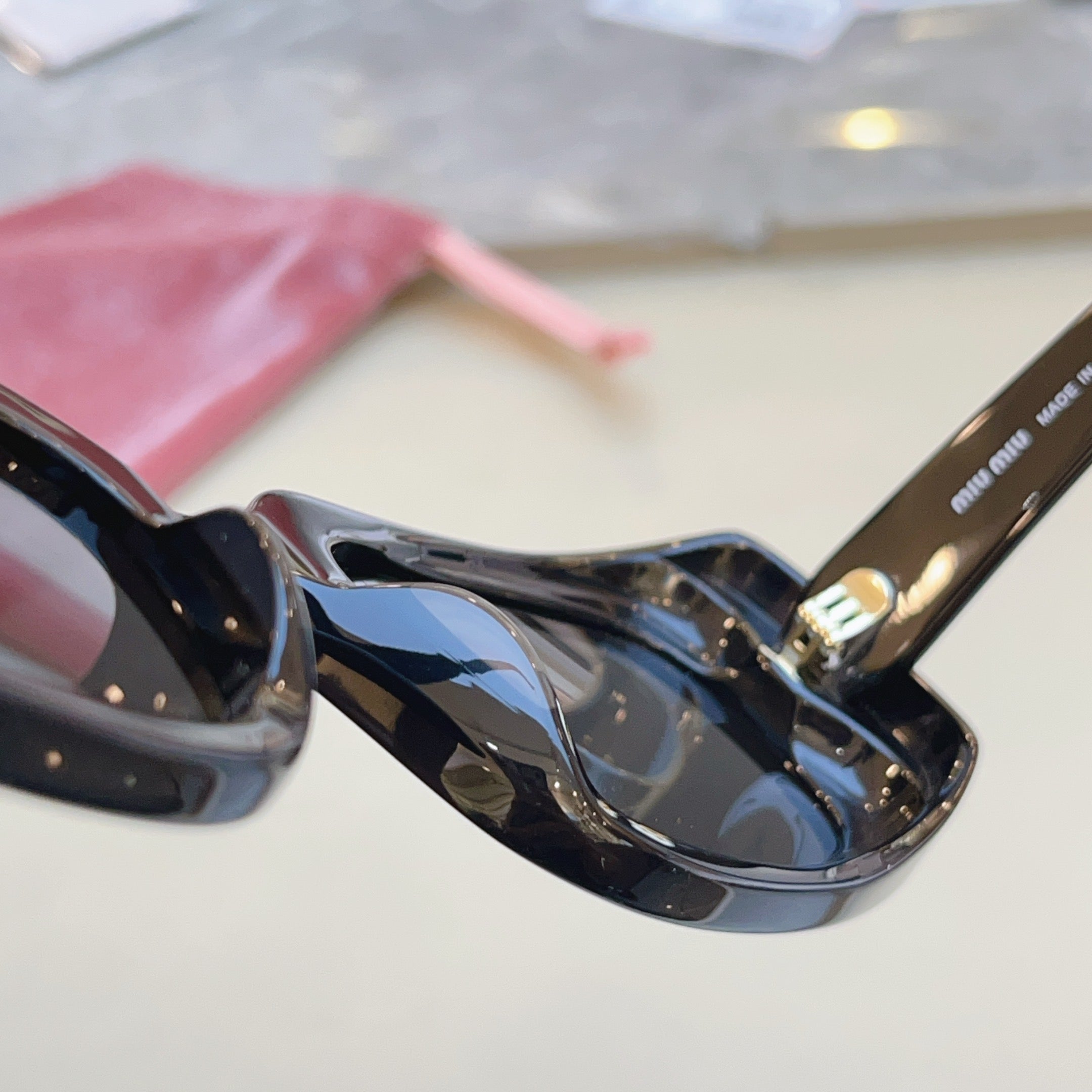Miu Miu B13-F Fashion Black Lens Sunglasses for Men & Women - detail image 5