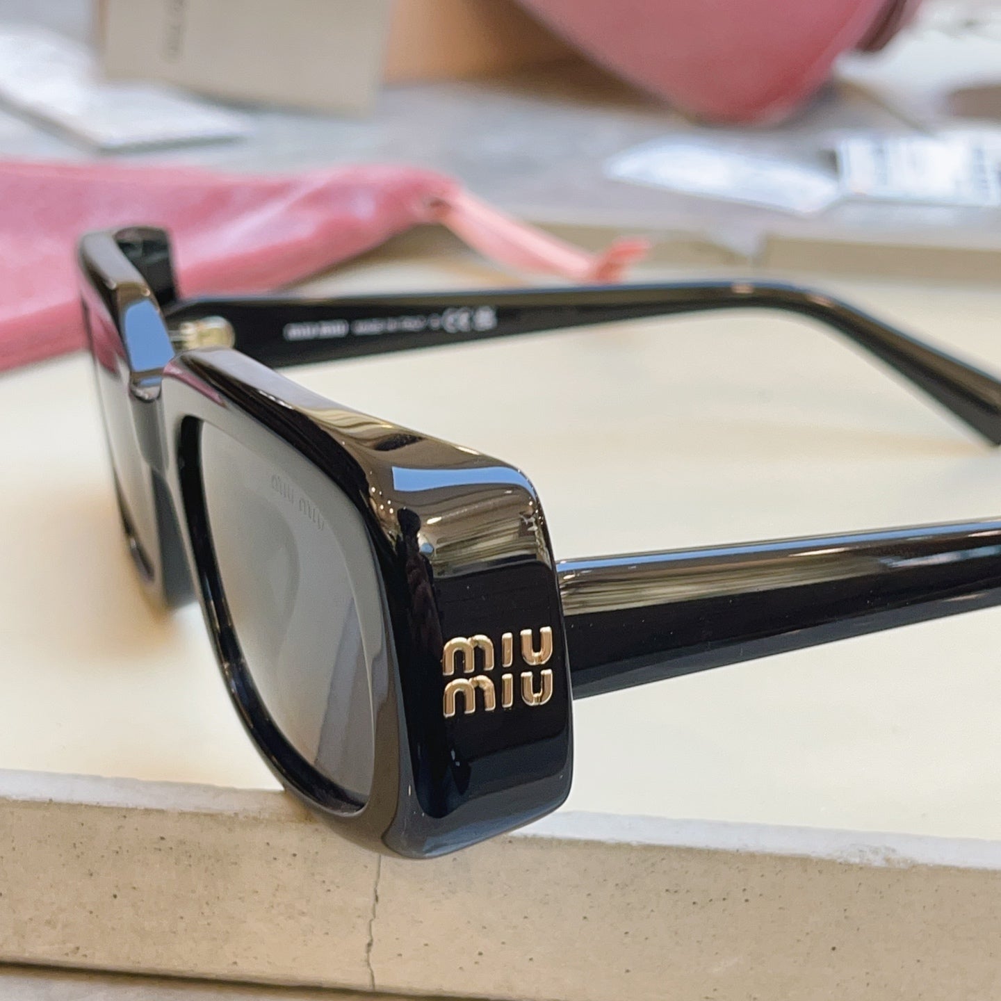 Miu Miu B13-F Fashion Black Lens Sunglasses for Men & Women - detail image 4