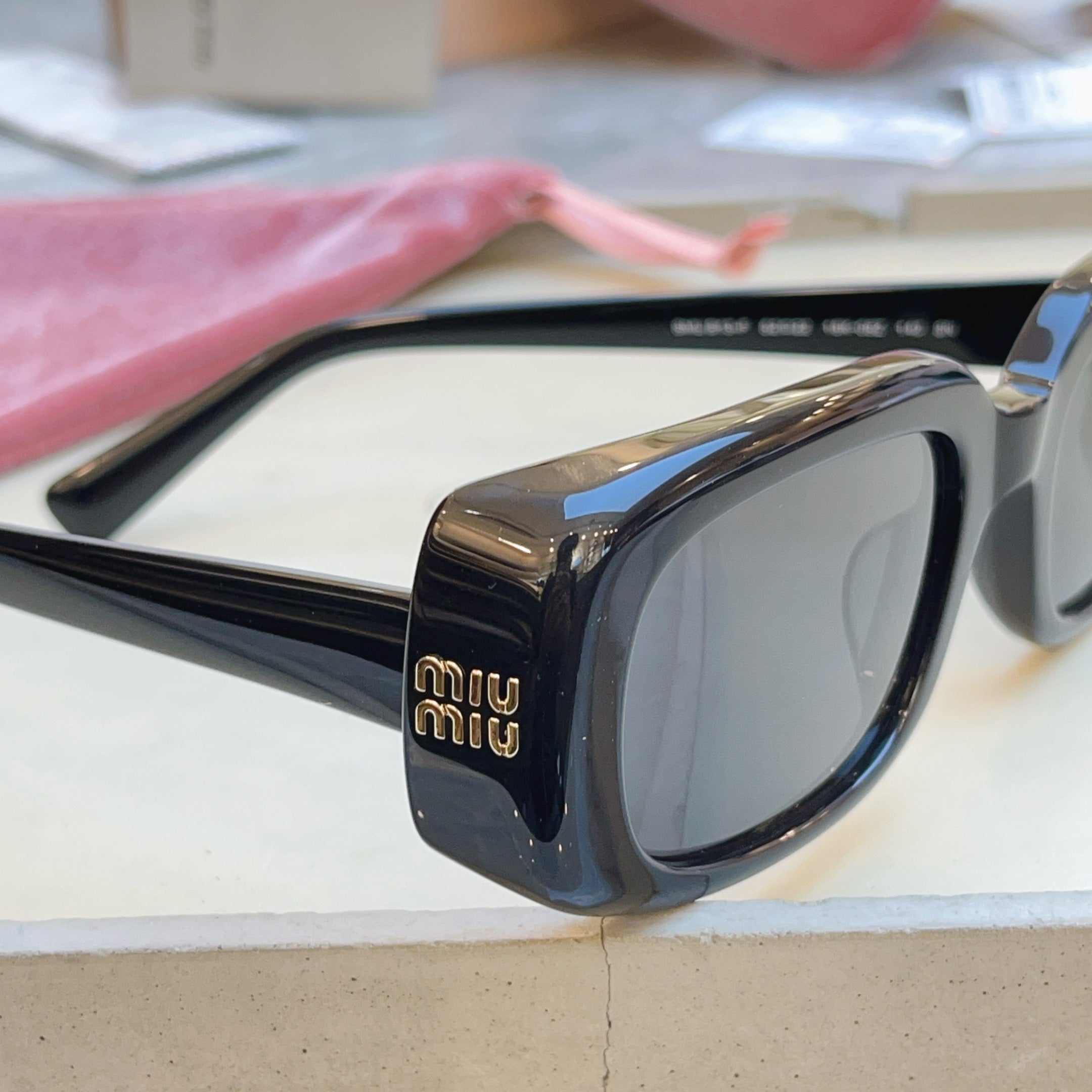 Miu Miu B13-F Fashion Black Lens Sunglasses for Men & Women - detail image 8
