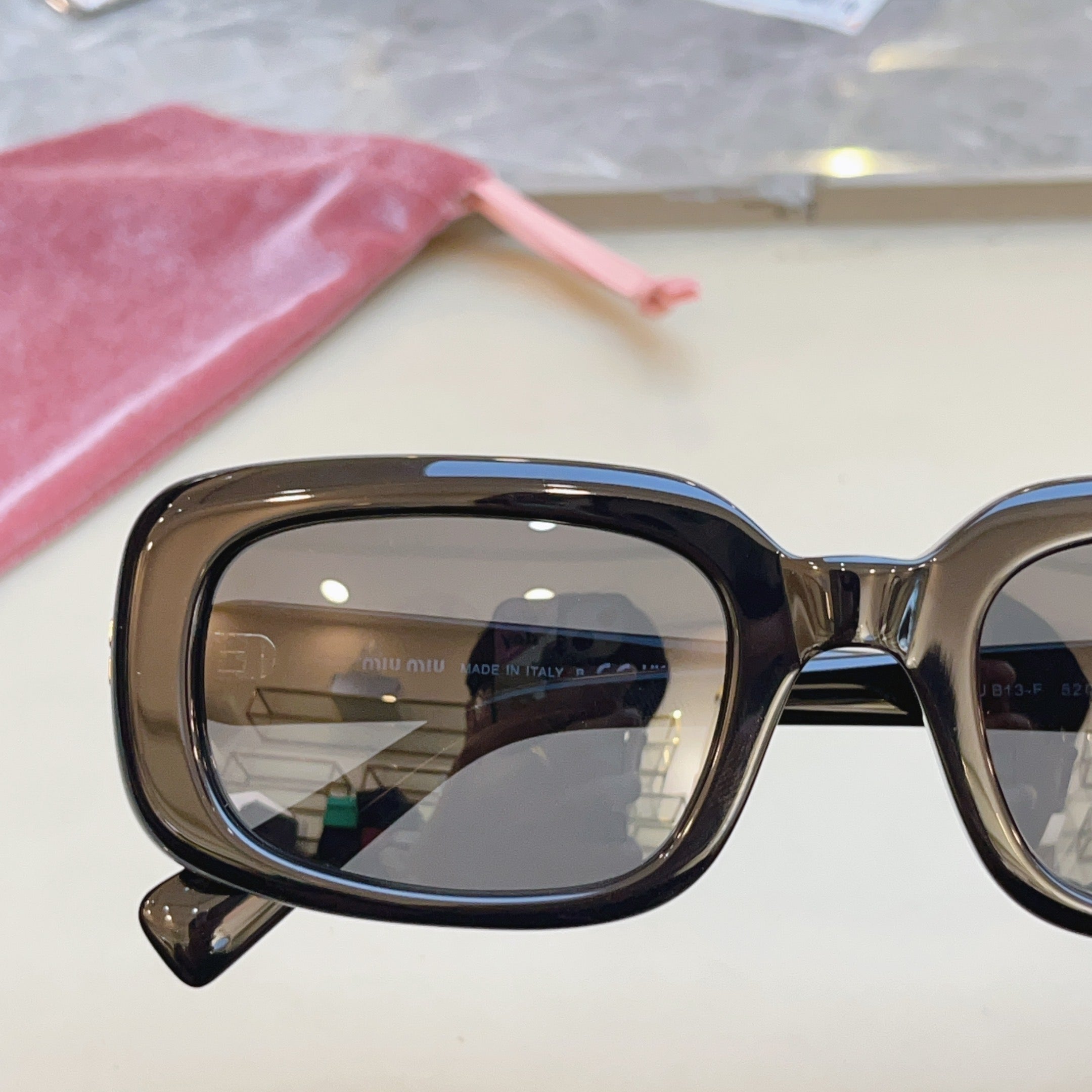 Miu Miu B13-F Fashion Black Lens Sunglasses for Men & Women - detail image 9