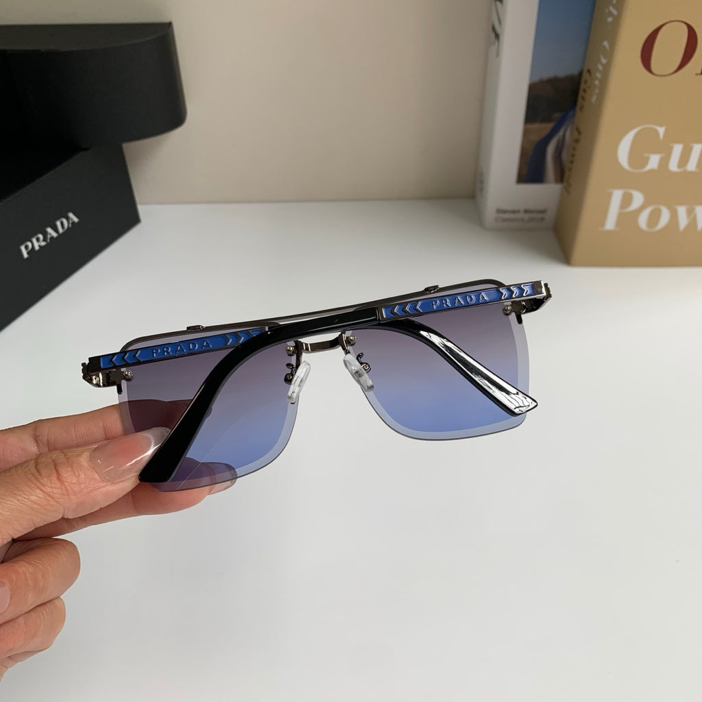 Prada Metal Fashion Silver Lens Sunglasses for Men & Women - 372143 - detail image 6