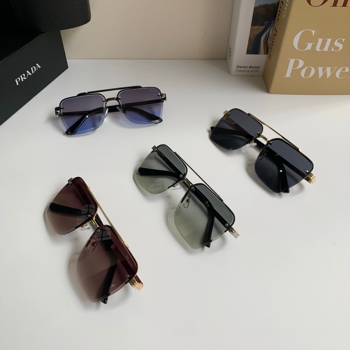 Prada Metal Fashion Silver Lens Sunglasses for Men & Women - 372146 - detail image 9