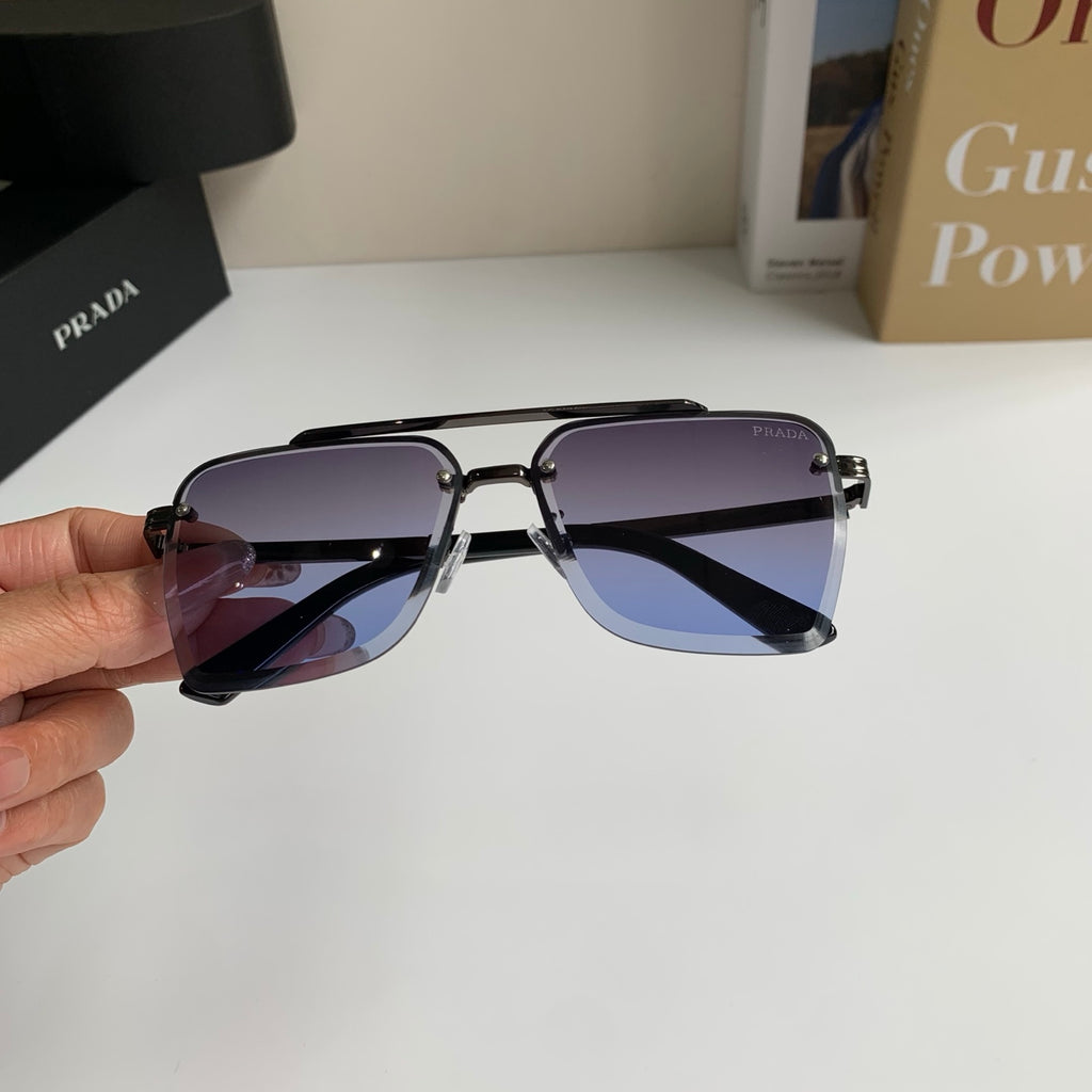 Prada Metal Fashion Silver Lens Sunglasses for Men & Women - 372143 - detail image 4