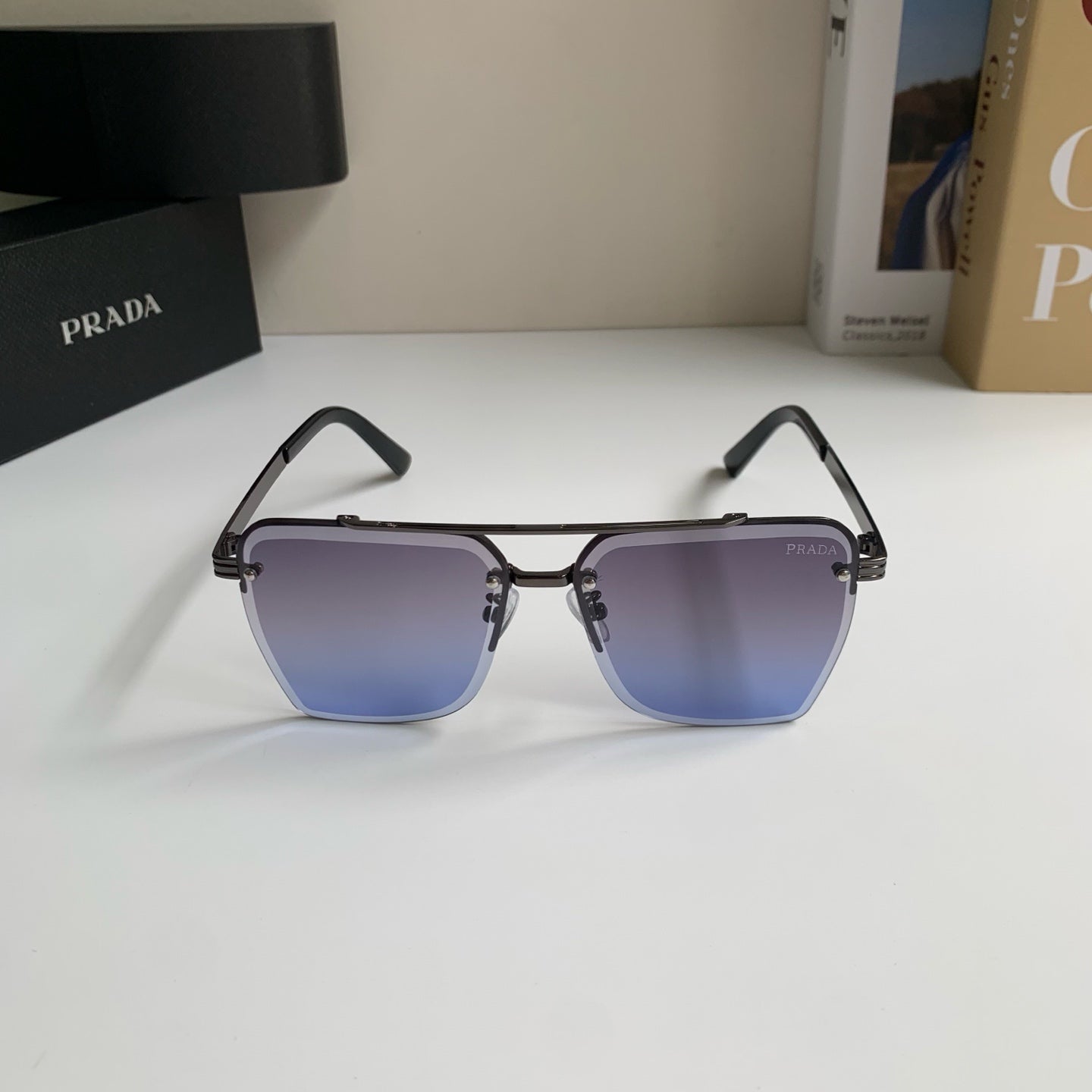Prada Metal Fashion Silver Lens Sunglasses for Men & Women - 372143 - detail image 3