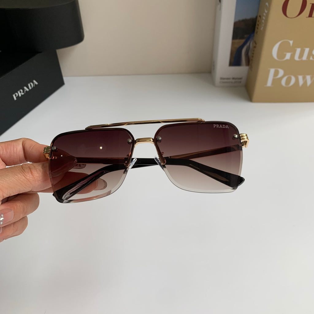 Prada Metal Fashion Silver Lens Sunglasses for Men & Women - 372144 - detail image 3