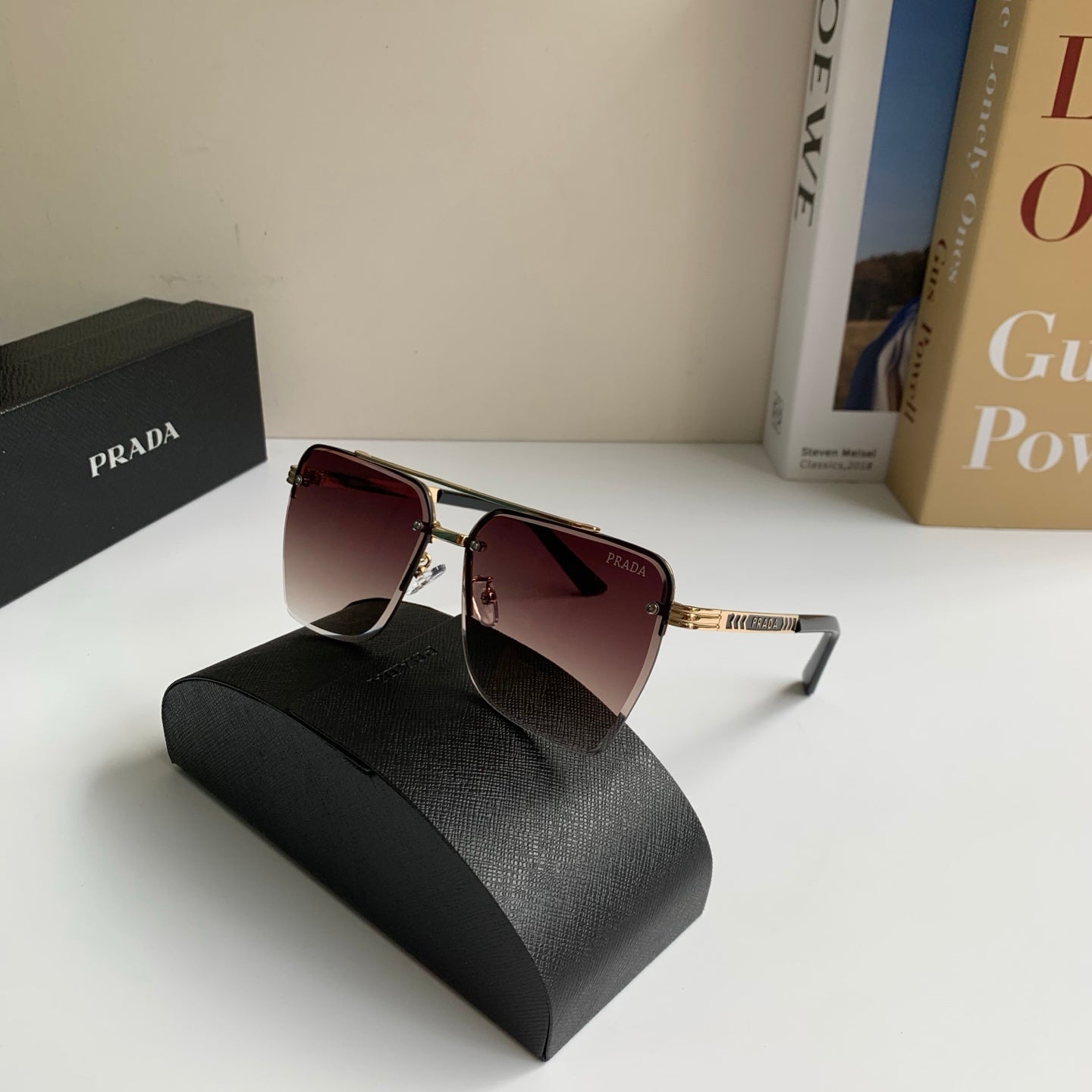 Prada Metal Fashion Silver Lens Sunglasses for Men & Women - 372144 - detail image 5