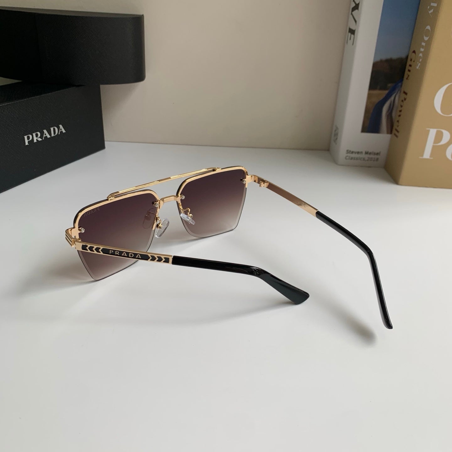 Prada Metal Fashion Silver Lens Sunglasses for Men & Women - 372144 - detail image 7