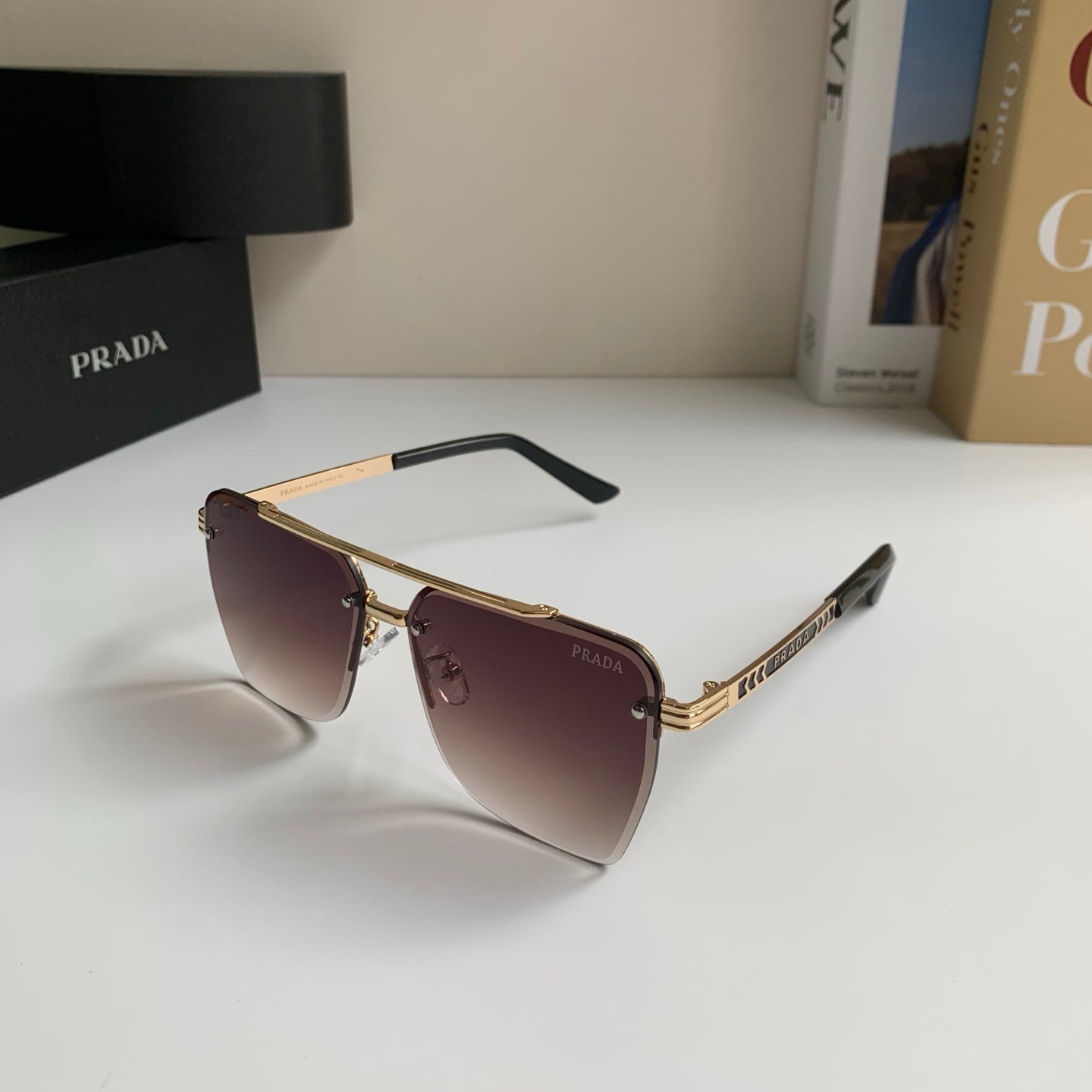 Prada Metal Fashion Silver Lens Sunglasses for Men & Women - 372144 - detail image 2