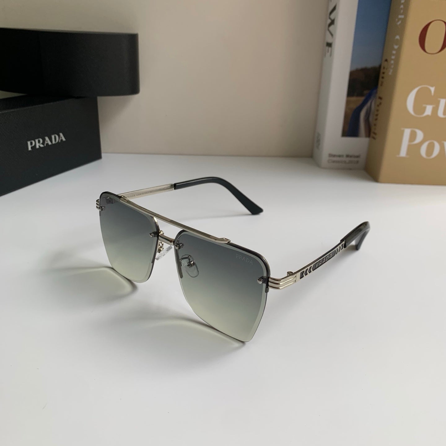 Prada Metal Fashion Silver Lens Sunglasses for Men & Women - 372145 - detail image 2