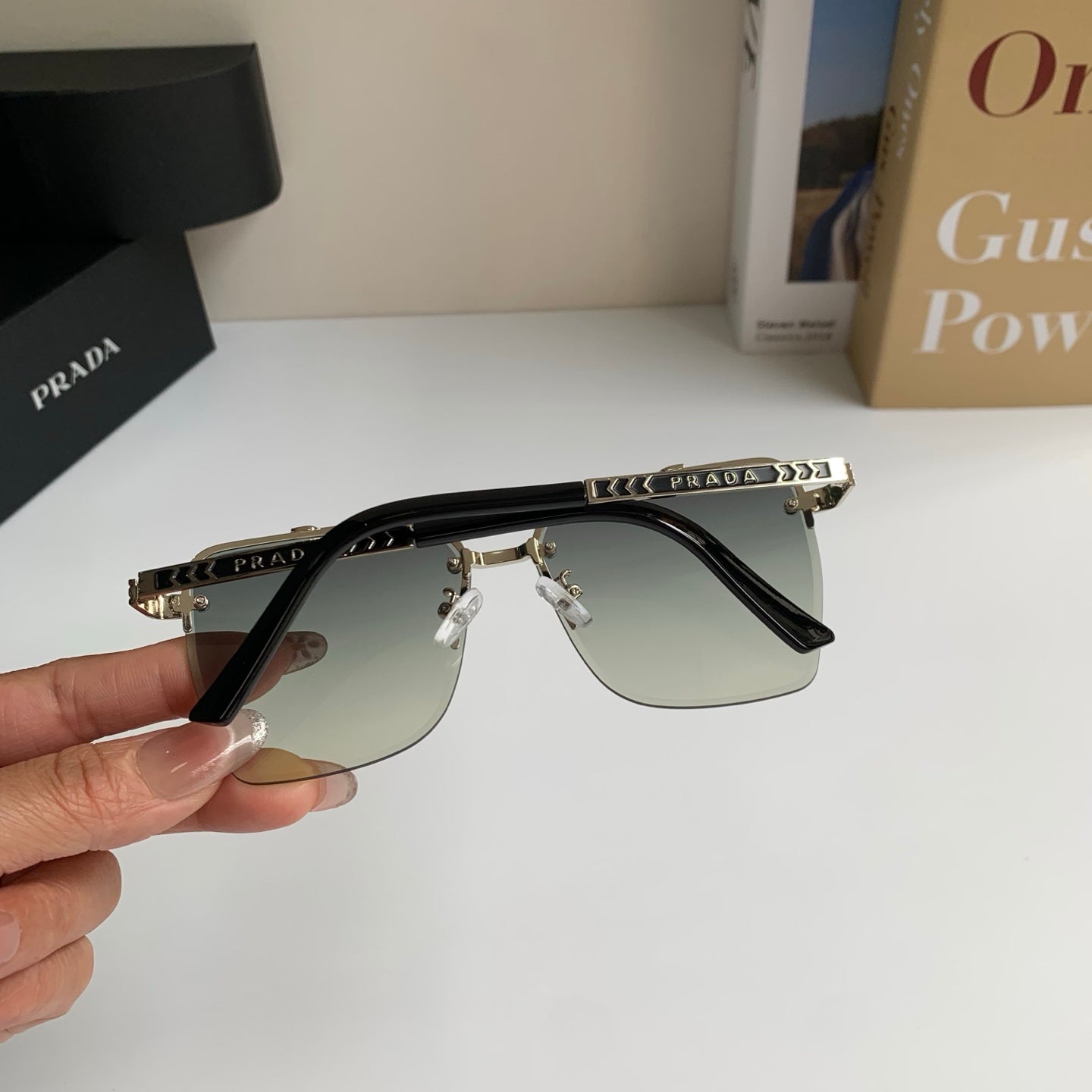 Prada Metal Fashion Silver Lens Sunglasses for Men & Women - 372145 - detail image 7