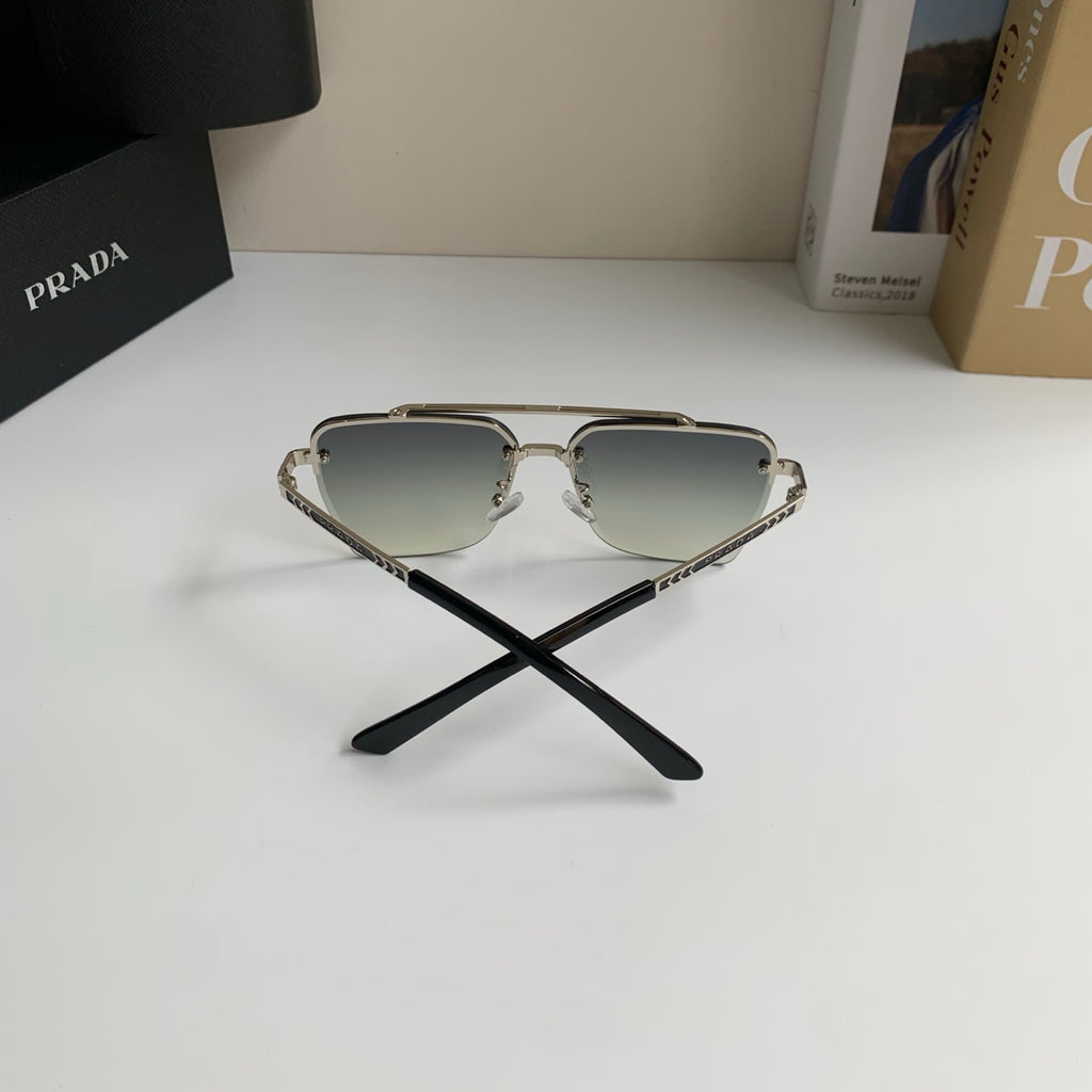 Prada Metal Fashion Silver Lens Sunglasses for Men & Women - 372145 - detail image 6