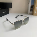 Prada Metal Fashion Silver Lens Sunglasses for Men & Women - 372145
