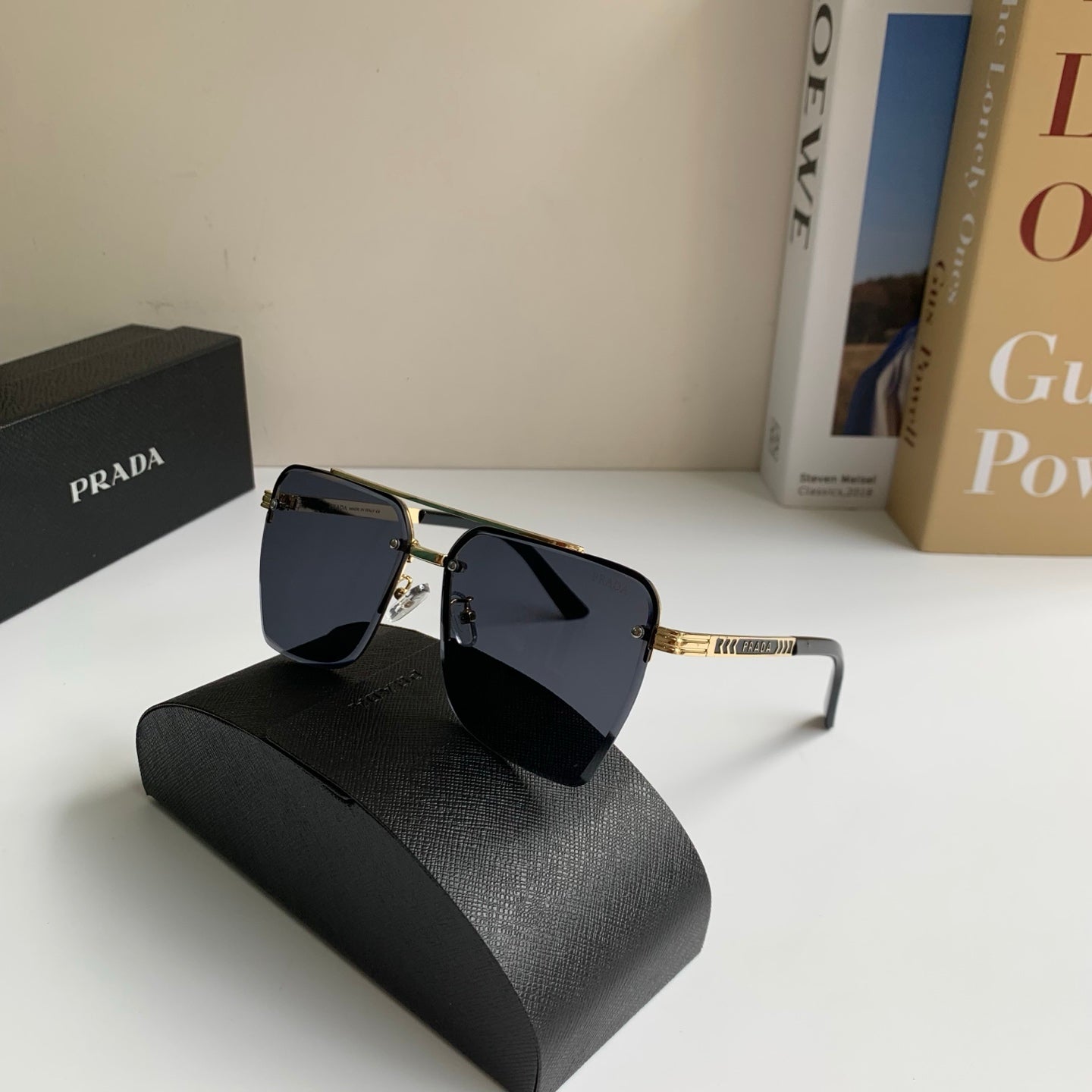 Prada Metal Fashion Silver Lens Sunglasses for Men & Women - 372146 - detail image 5