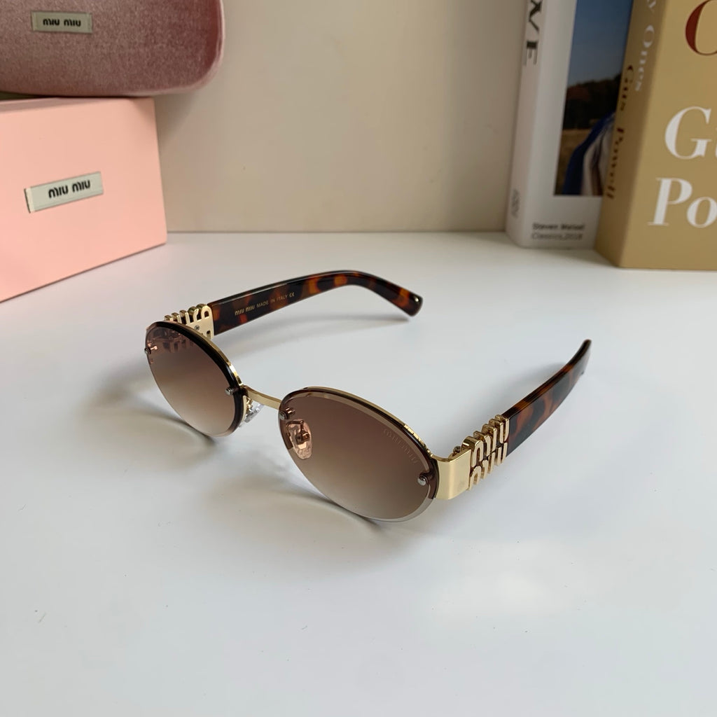 Miu Miu Round Brown Lens Sunglasses for Men & Women - 466172 - detail image 2