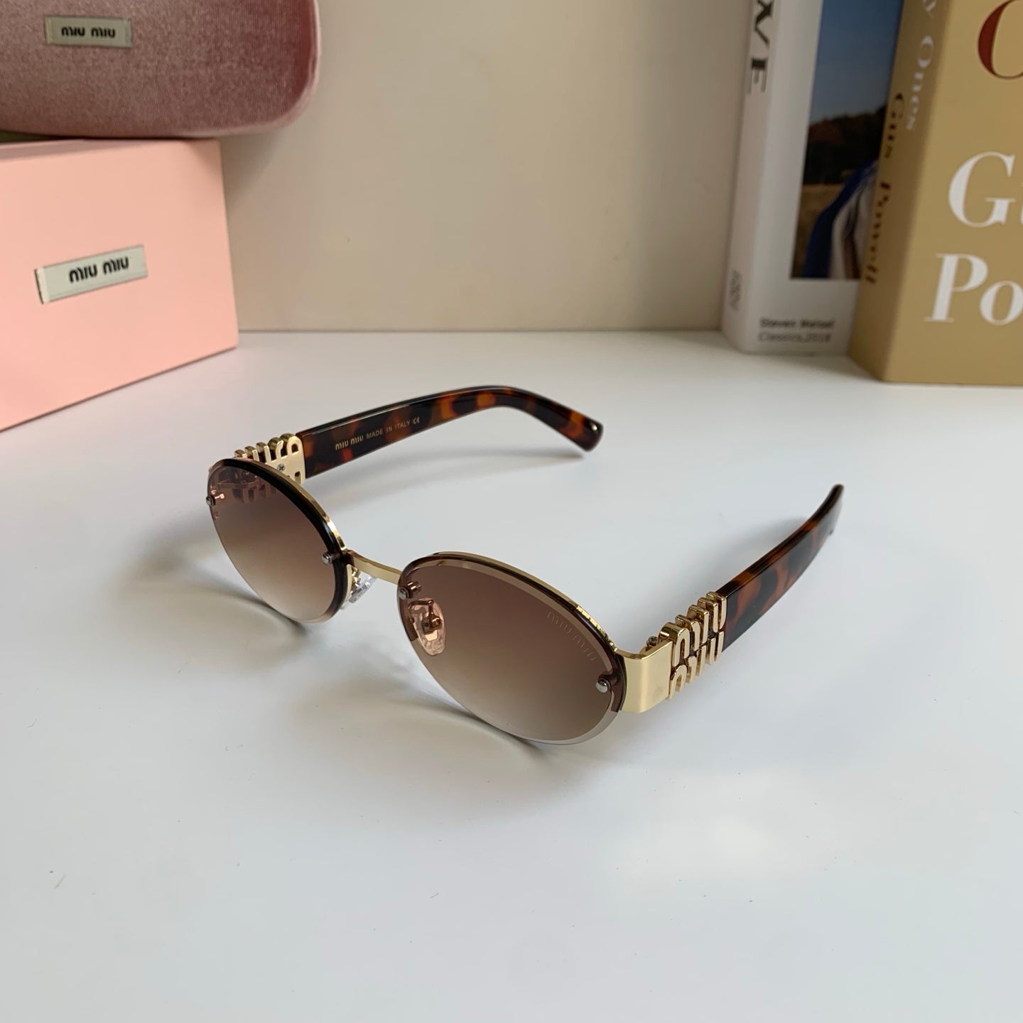 Miu Miu Round Brown Lens Sunglasses for Men & Women - 466172 - detail image 2