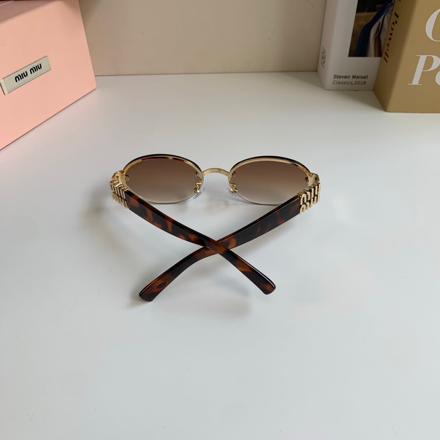 Miu Miu Round Brown Lens Sunglasses for Men & Women - 466172 - detail image 7